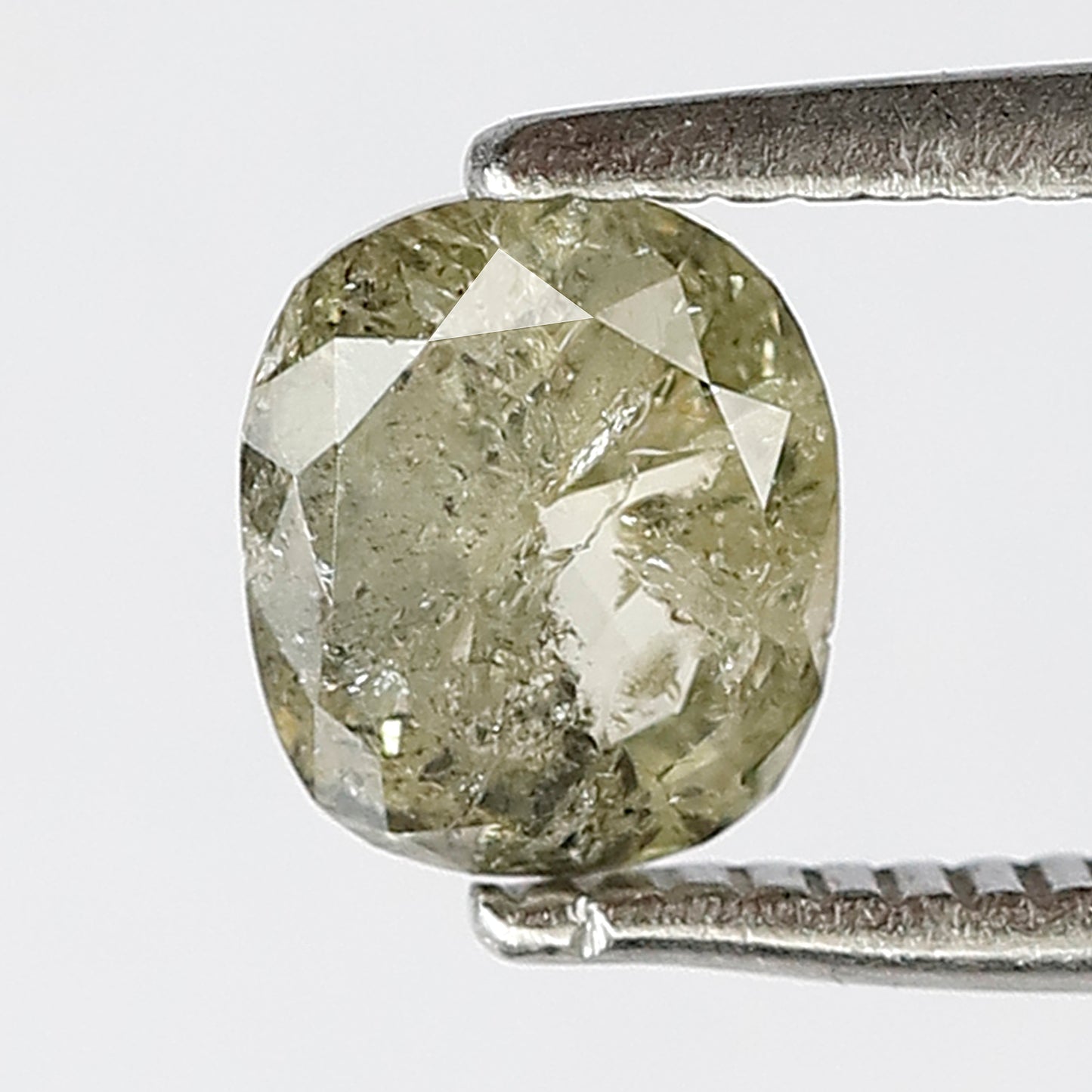 0.88 CT Oval Shape Salt and Pepper Diamond 6 MM Natural Loose translucent green Color Diamond for wedding ring