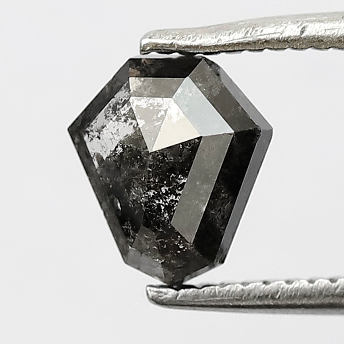 0.92 CT shield cut salt and pepper diamond 6.60 mm gray-black color natural loose diamond for making jewelry