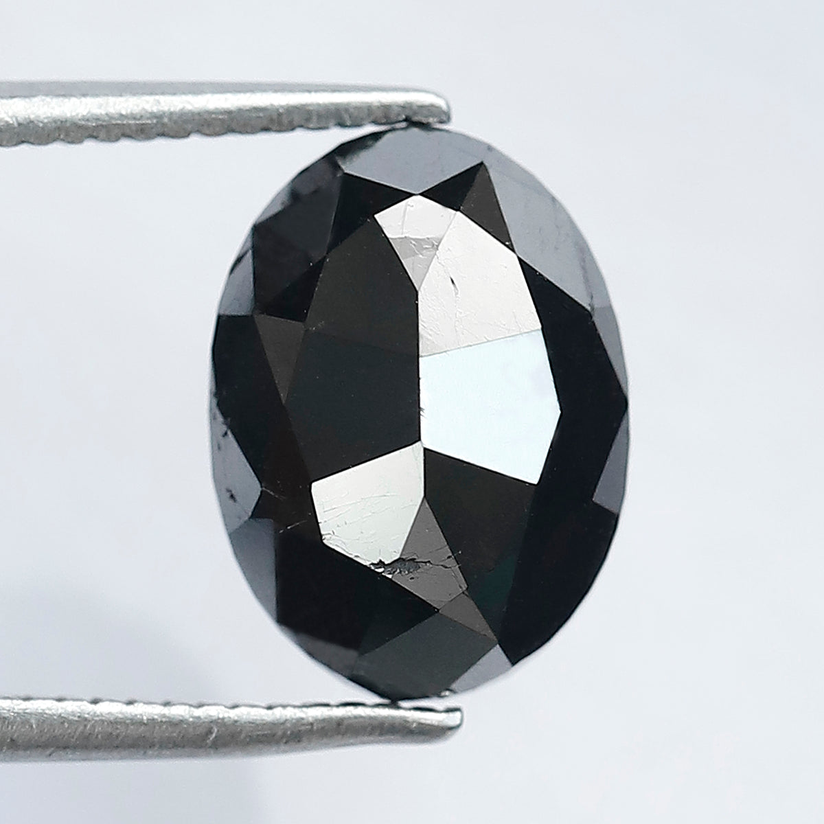 3.57 CT Oval cut Loose Diamond, 10.5 mm Natural Treated Black Conflict Free Diamond For Engagement Ring