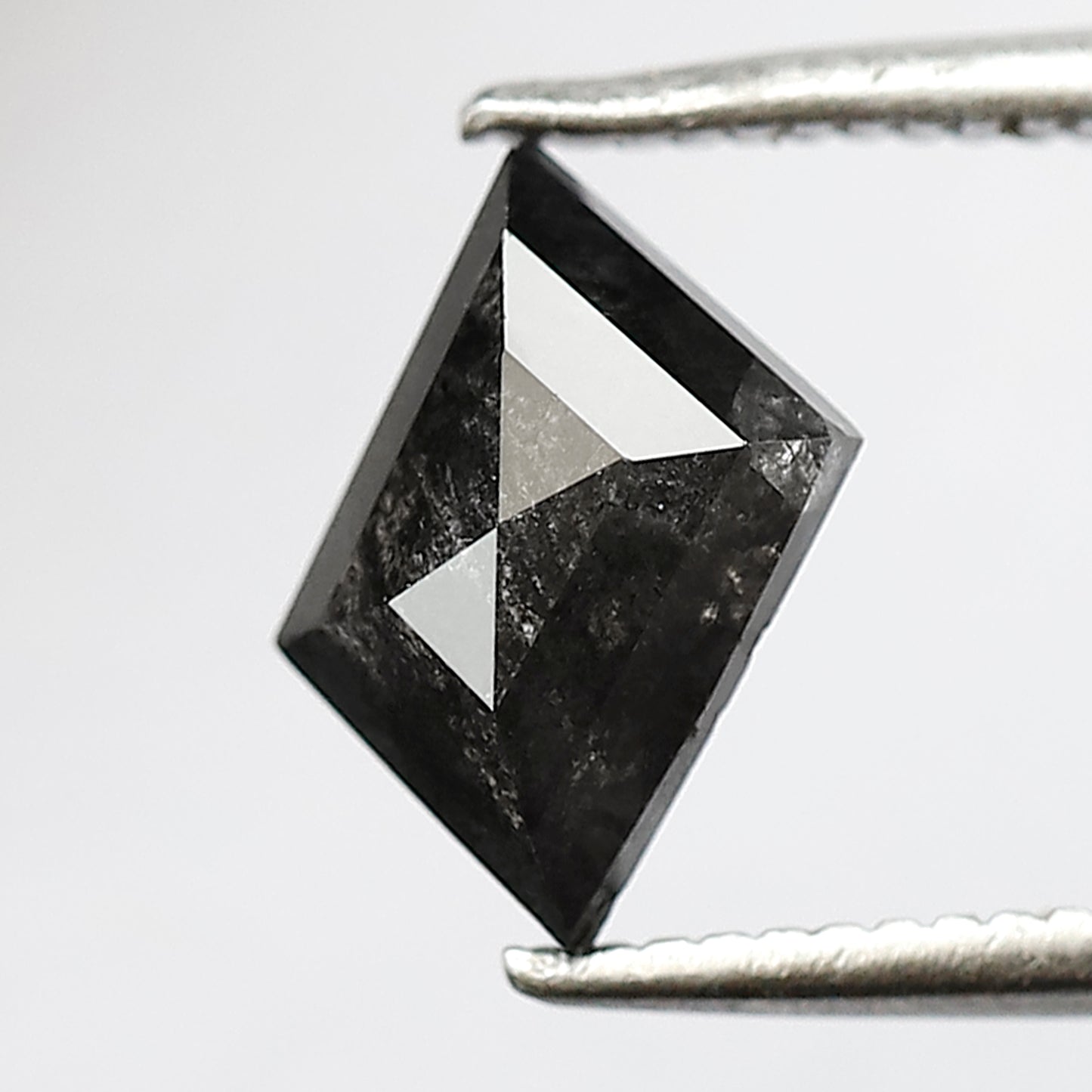 1.30 CT 6 MM Portrait cut salt and pepper translucent grey black color loose diamond for gift her