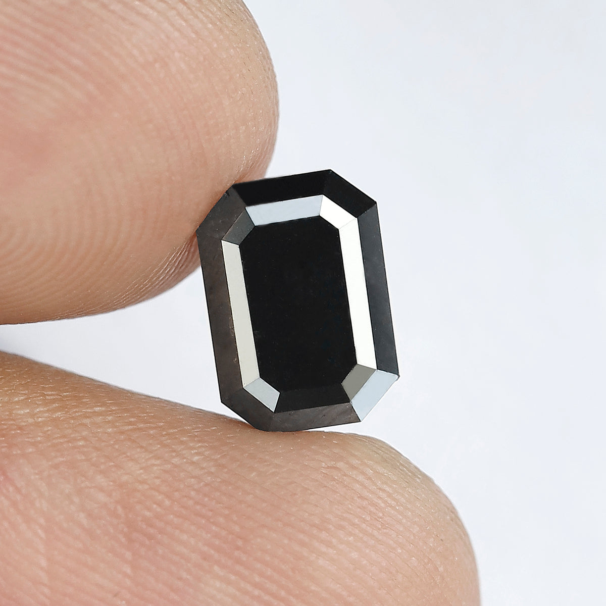 2.83 Ct Emerald Cut Black Diamond Ring Stone | Natural Earth Mined Treated Black Loose Diamond | Engagement Wedding Jewelry