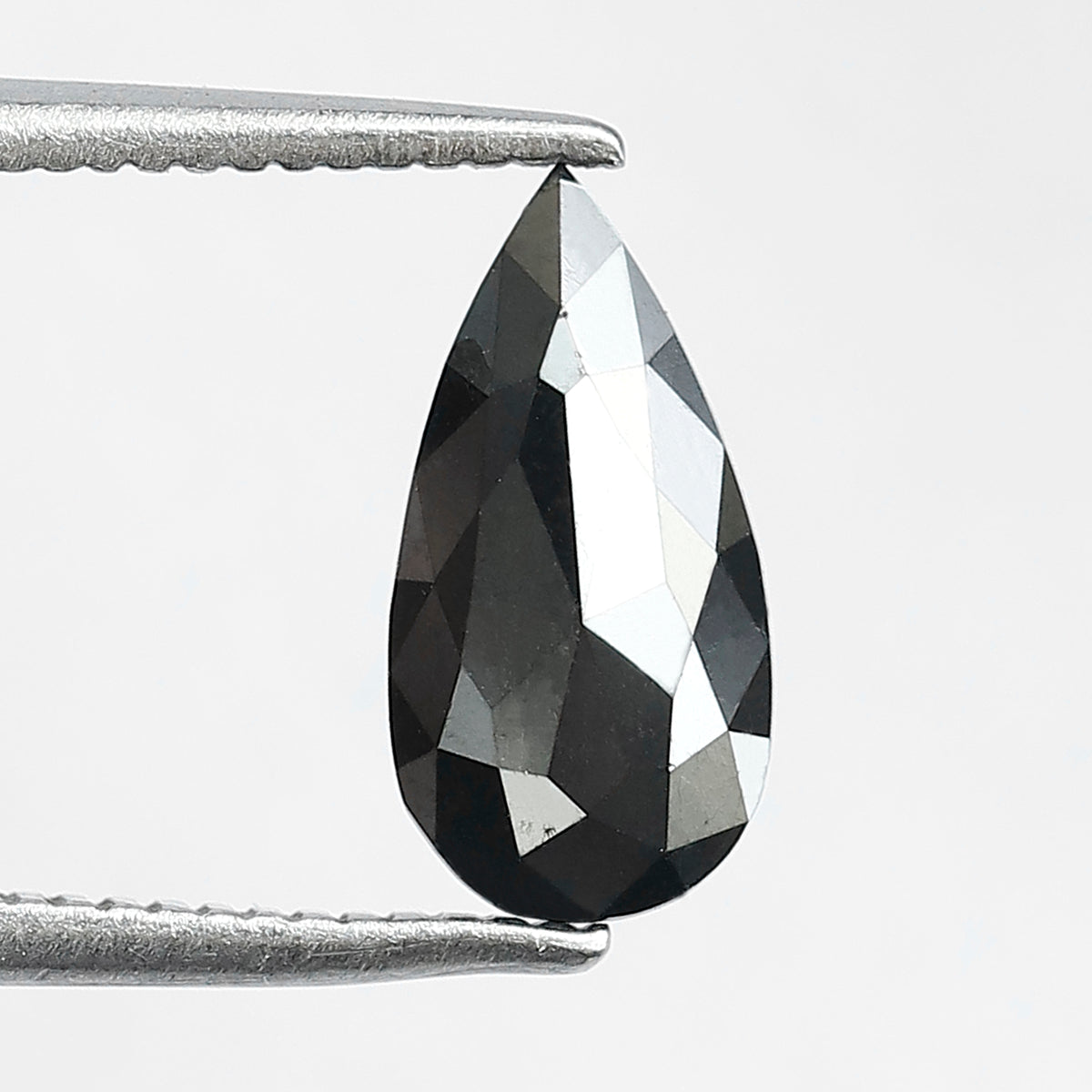 1.00 CT Pear Shape Natural Treated Black Diamond, 10.10 mm Conflict Free Loose Diamond For Pear Diamond Ring and Jewelry