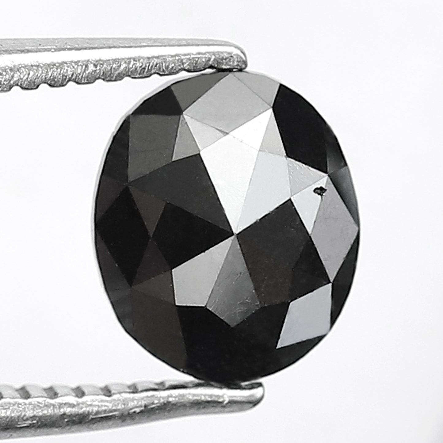 1.22 Ct Oval Cut Black Loose Diamond | Natural Treated Black Diamond 7x6 mm | Anniversary Ring Stone