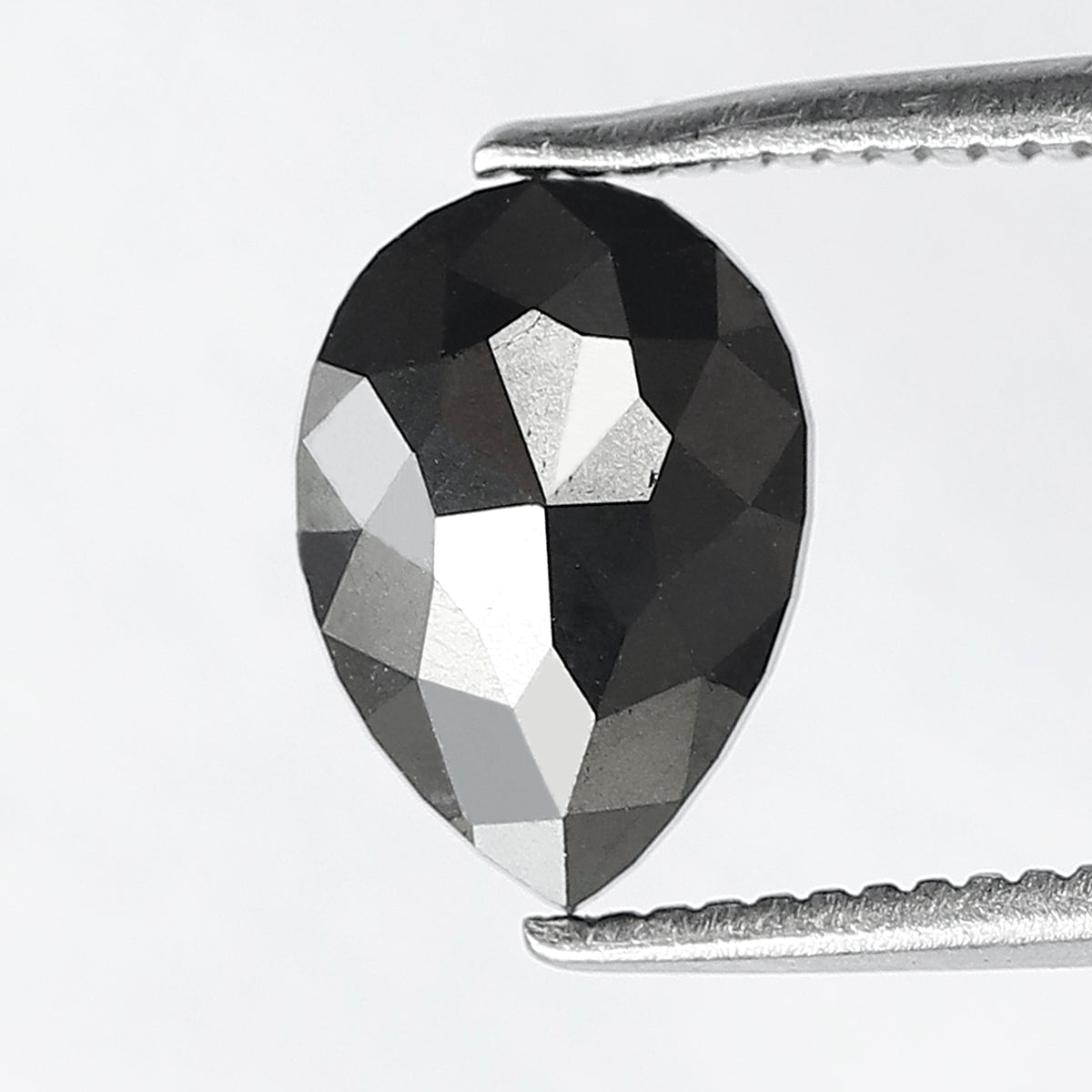 1.37 CT Pear Shape Natural Treated Black Diamond, 8.90 x 6.30 mm Earth Mined Loose Diamond For Women Jewelry