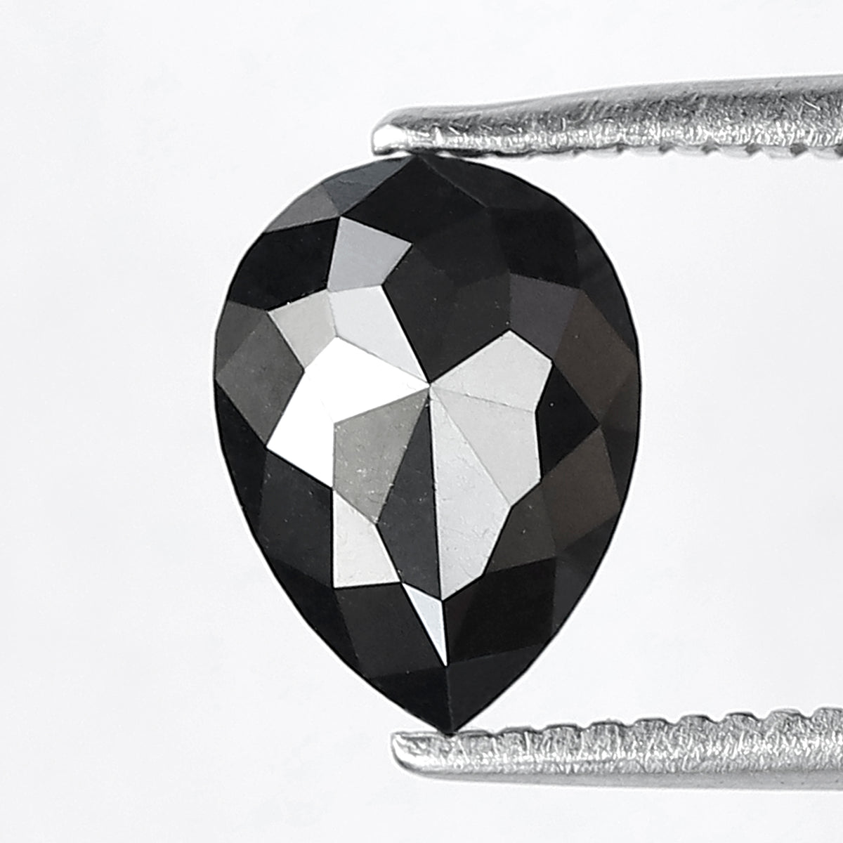 1.22 CT Pear Shape Loose Black Diamond, 8.30 mm Natural Treated Conflict Free Diamond For Wedding Ring and Engagement Ring