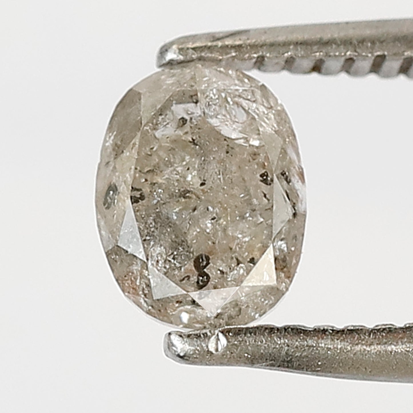 0.77 CT Oval shape natural diamond 5.80 MM translucent gray-black salt and pepper diamond for making jewelry