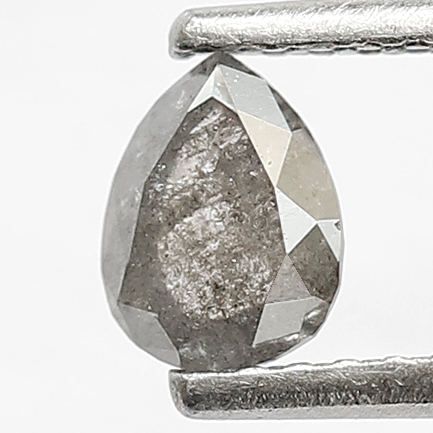 0.44 CT Perfect Pear Shape Diamond 5.5 MM Loose Natural Grey Black Color Salt and Pepper Diamond Custom Proposal Ring