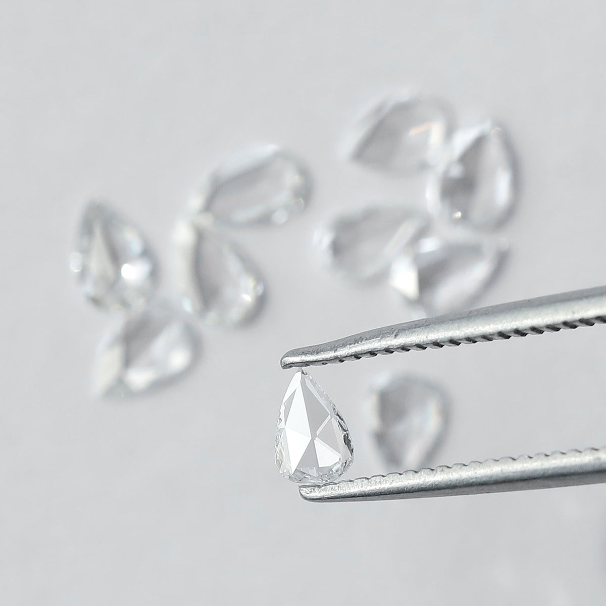 0.98 CT Pear Shape Rose Cut Diamond Lot, 4.50 x 3.00 MM Natural FG VS Loose Ethical Diamonds for Ring and Jewelry
