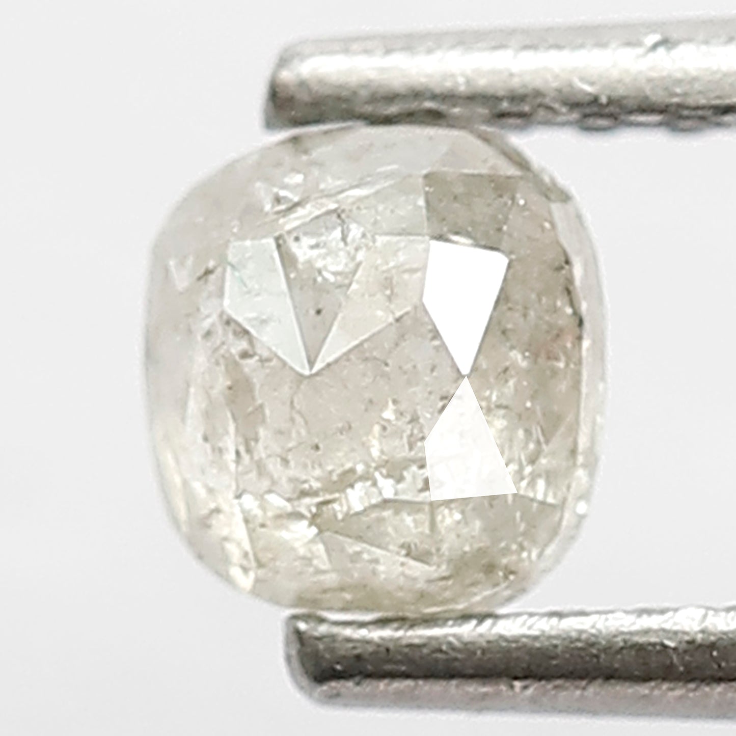 0.46 CT Fancy Misty White Color Diamond Loose Natural 4.5 MM Cushion Shape Diamond Earth Mined Rustic Salt and Pepper Diamond