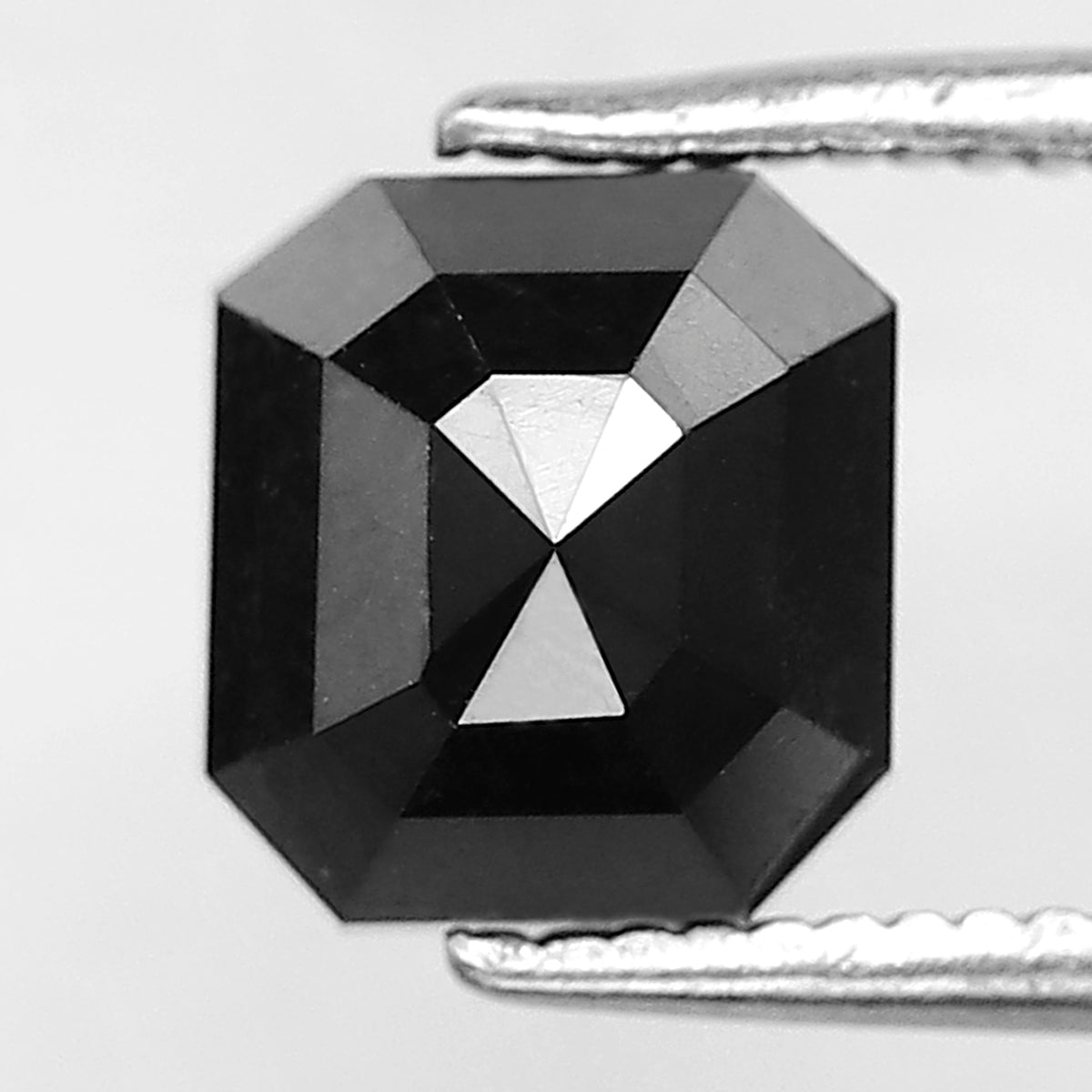 2.39 CT Emerald cut Loose Earth Mined Diamond, 7.00 mm Natural Treated Black Loose Diamond For Bridal Ring