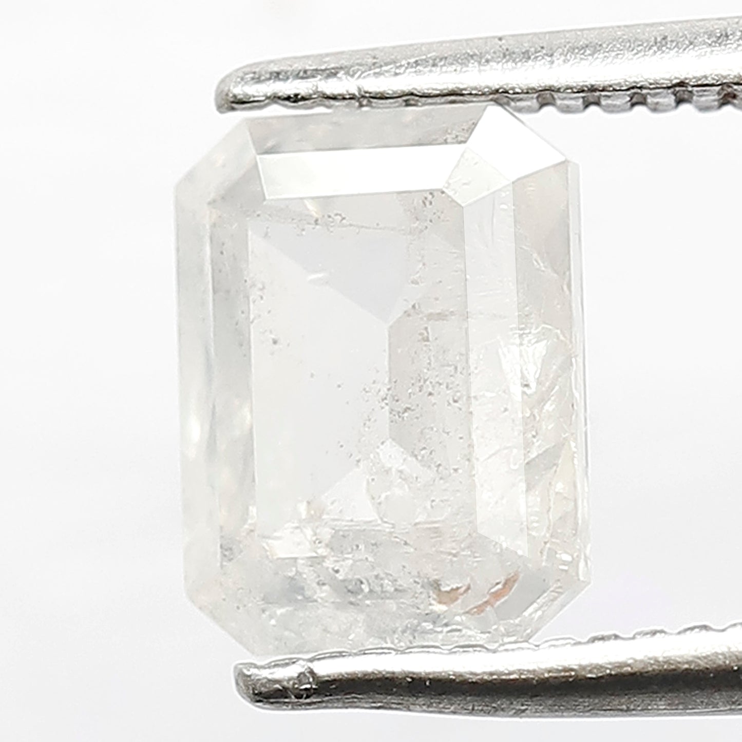 1.51 CT Loose Natural Earth Mined Emerald Shape Diamond 7.6 MM White Color Salt and Pepper Rustic Diamond Custom Wedding Jewelry