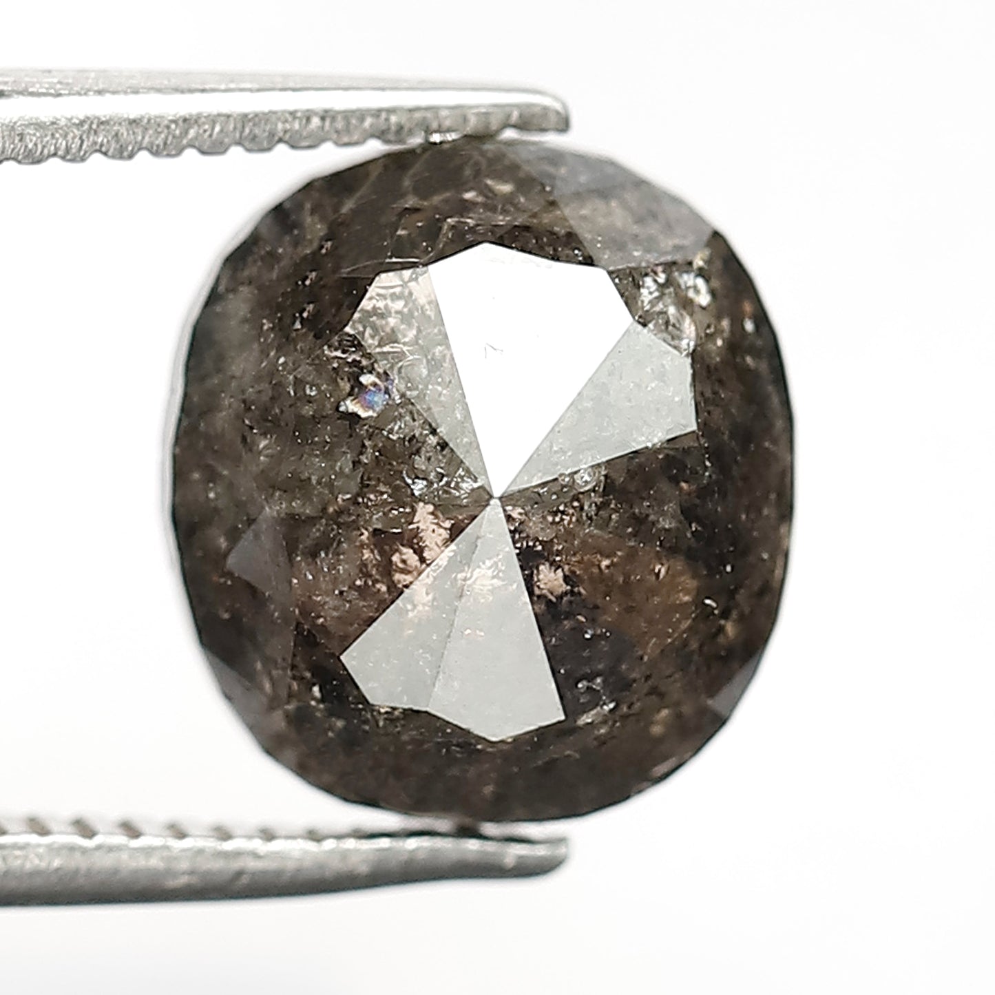 Oval Cut 3.92 CT Salt and Pepper Diamond | Earth Mined Gray Black Loose Diamond for Custom Engagement Ring