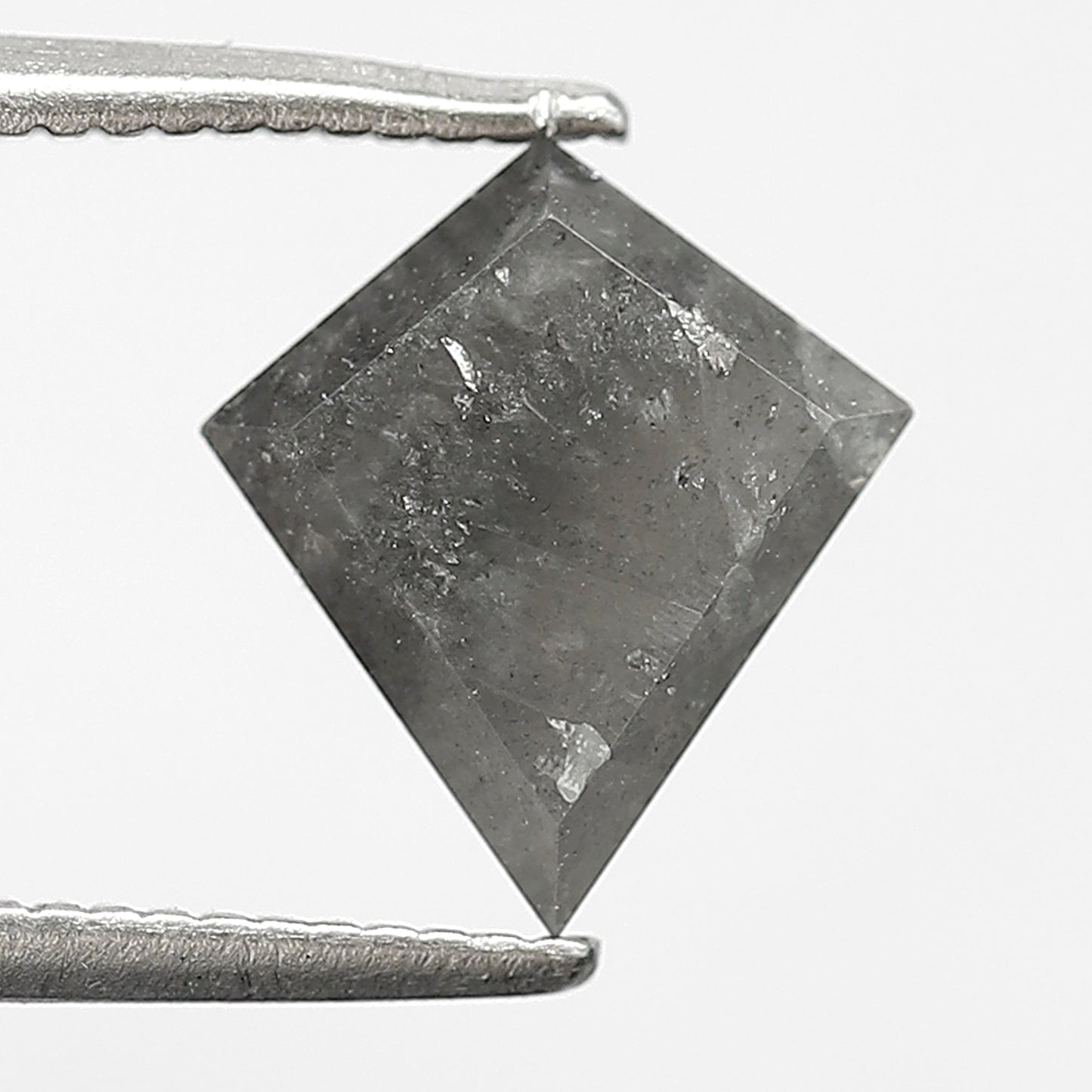 1.70 CT Kite Shape Salt and Pepper Diamond, 9.20 x 8.20 mm Natural Earth Mined Loose Diamond For Bridal Ring and Jewelry