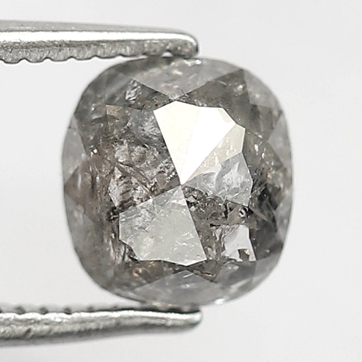1.30 CT Cushion Cut Salt and Pepper Diamond – Natural Gray Black Loose Ethical Diamond for Engagement Ring