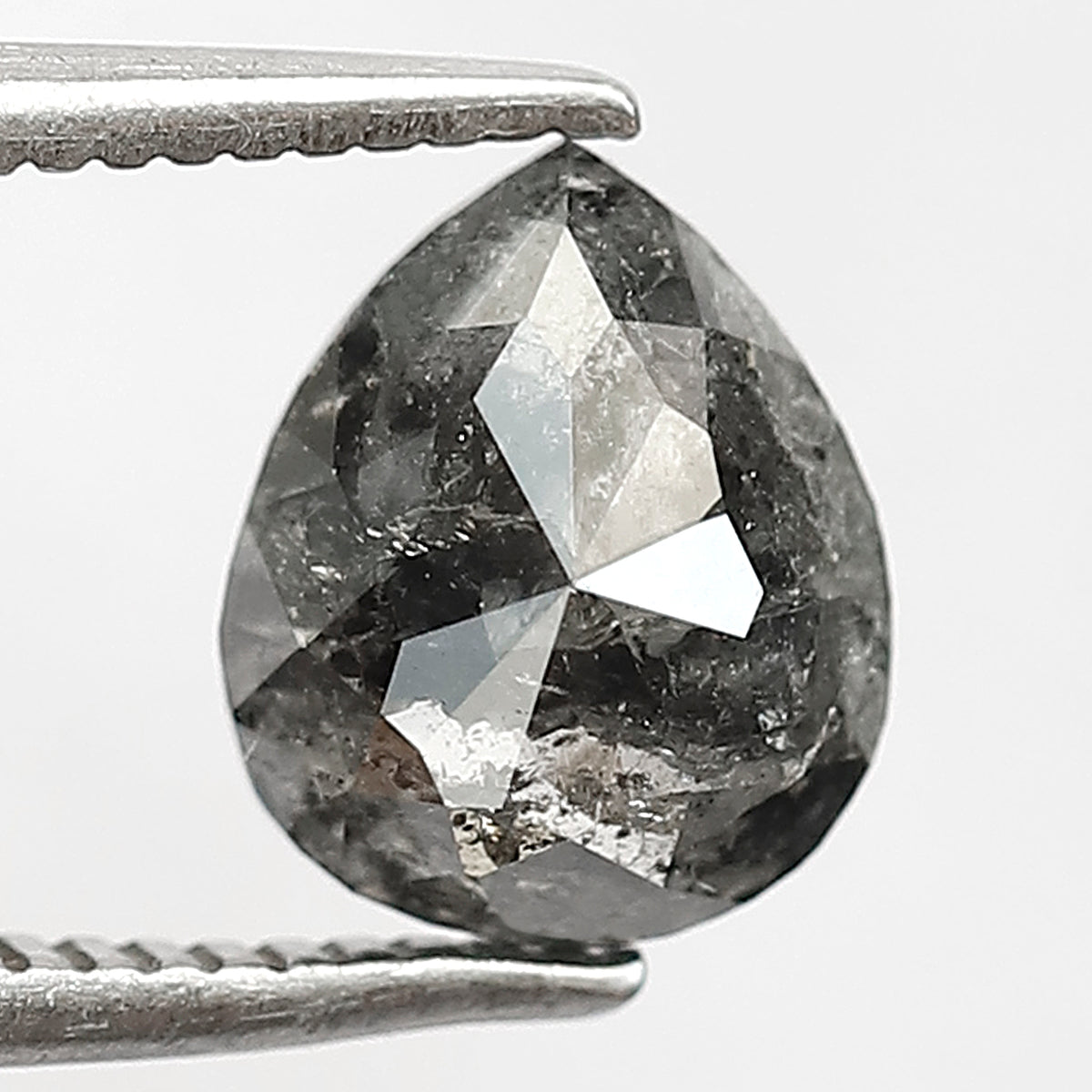 1.29 CT Pear Shape Salt and Pepper Diamond – Natural Gray Black Earth Mined Ethical Loose Diamond
