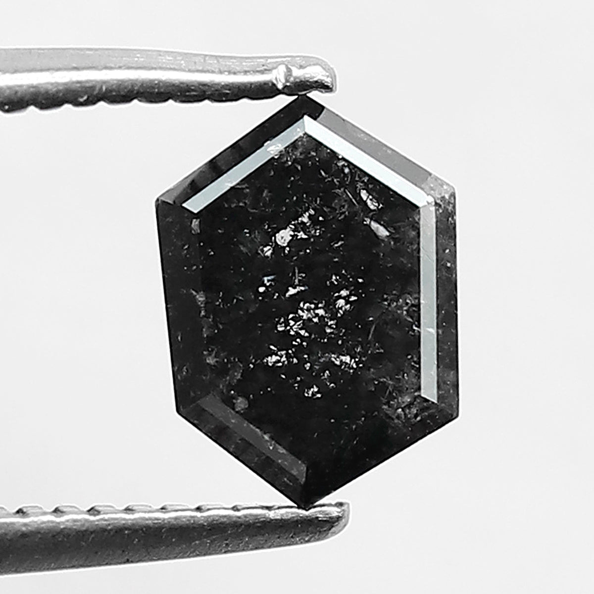 1.00 CT Hexagon Salt and Pepper Diamond, Natural Blackish Gray Loose Earth Mined Diamond For Engagement Ring