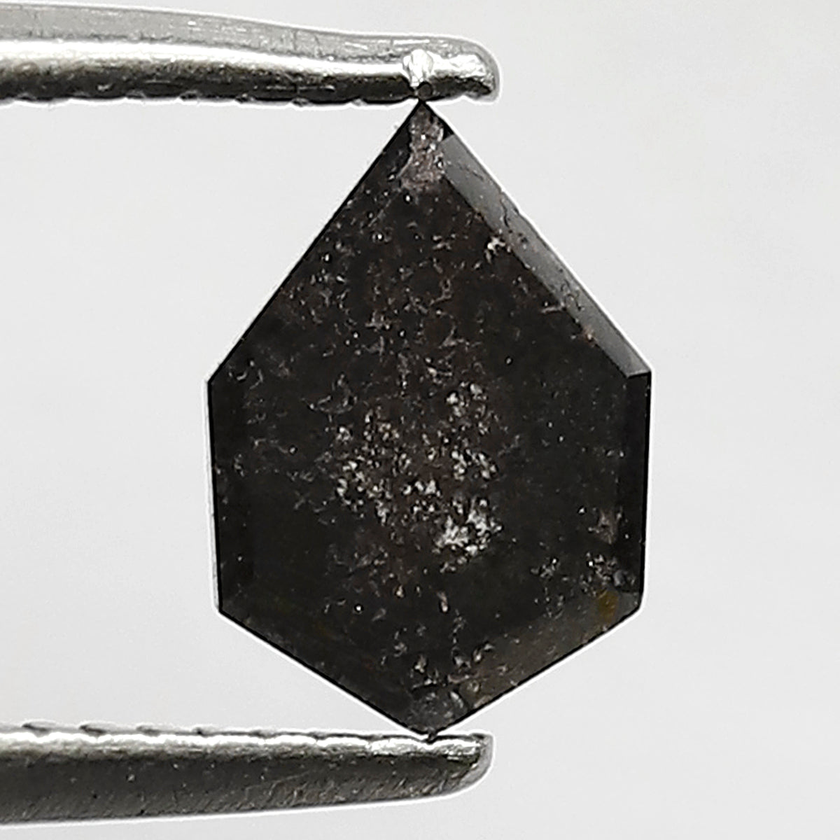 0.74 CT Shield cut Salt and Pepper Diamond, 7.00 mm Natural Gray Black Loose Ethical Diamond