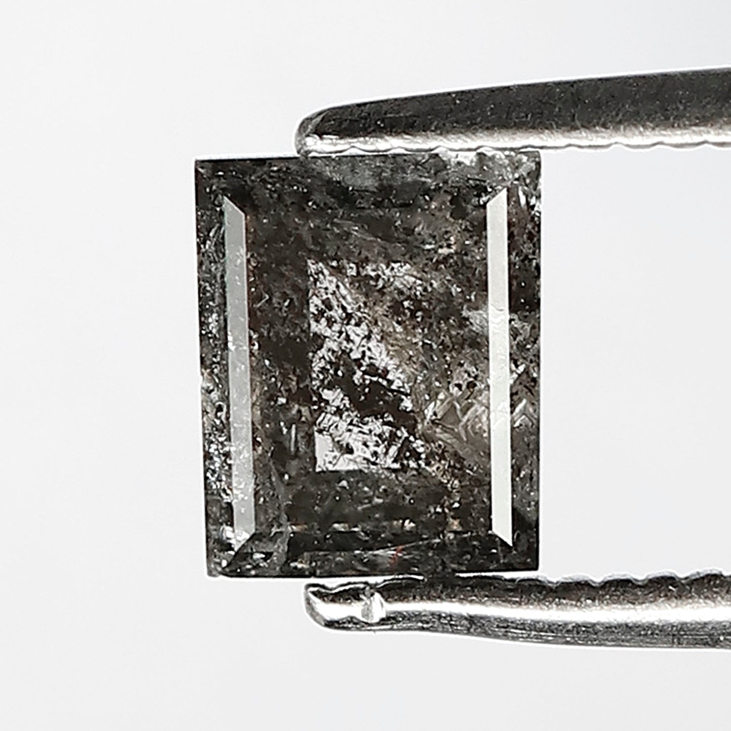0.93 Carat Baguette Cut Salt and Pepper Diamond, Natural Gray Black Ethical Loose Diamond for Fine Jewelry
