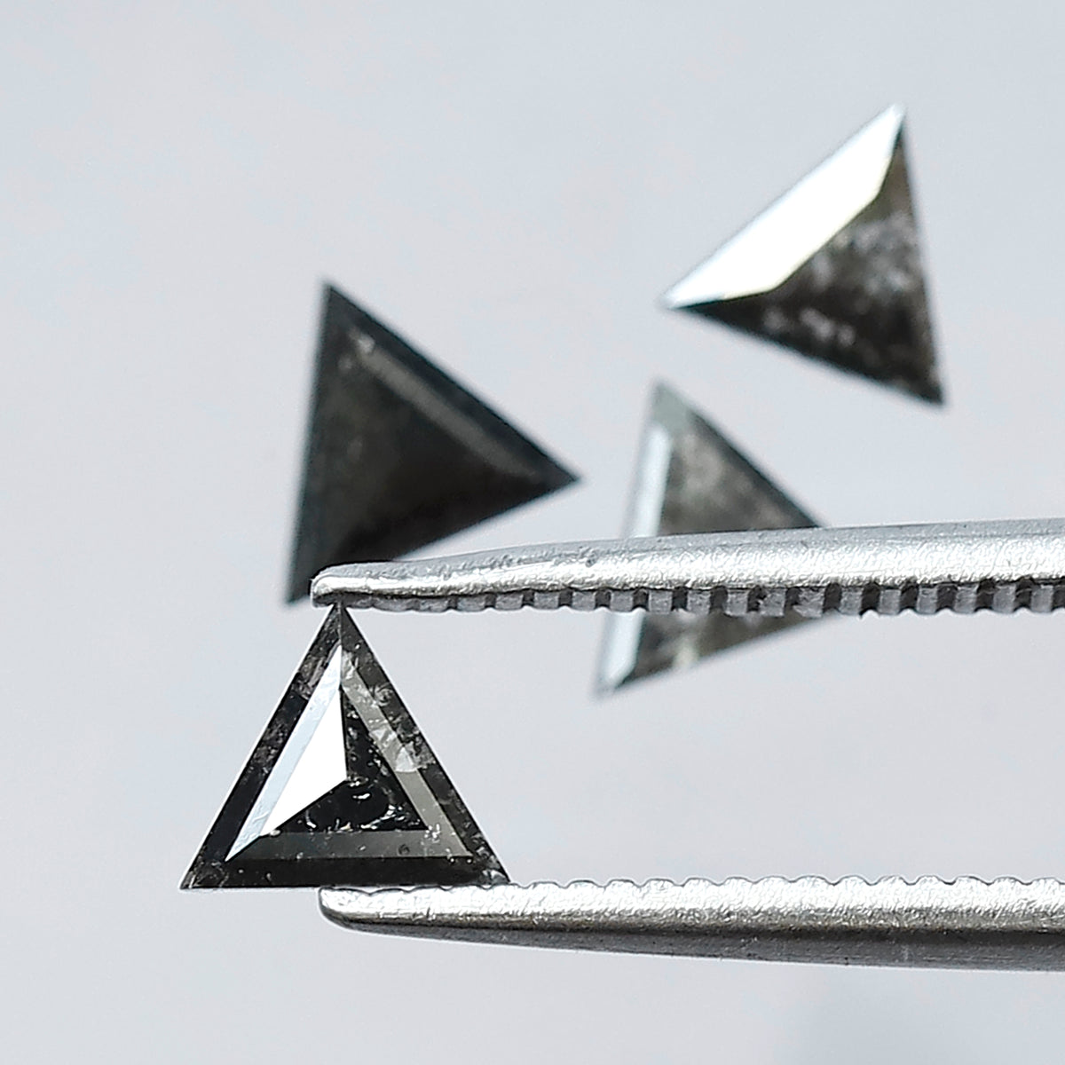 0.89 CT Triangle Cut Salt and Pepper Diamond Lot | Natural Gray Black Earth Mined Loose Diamonds For Making Jewelry
