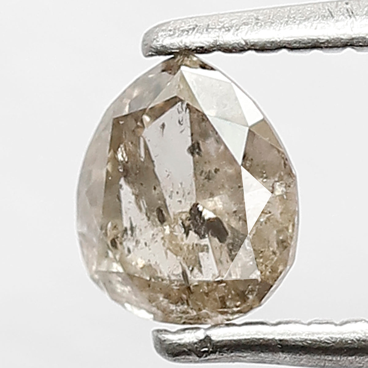 0.49 CT Loose Natural 5.4 MM Pear Shape Diamond Brownish Black Color Diamond Ethically Sourced Salt and Pepper Rustic Diamond