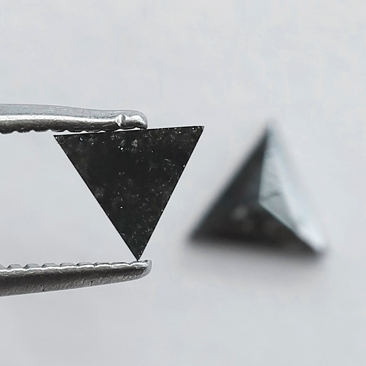 0.67 CT Matching Triangle Cut Diamonds | Natural Gray Black Salt and Pepper Loose Diamond Pair for Jewelry Making