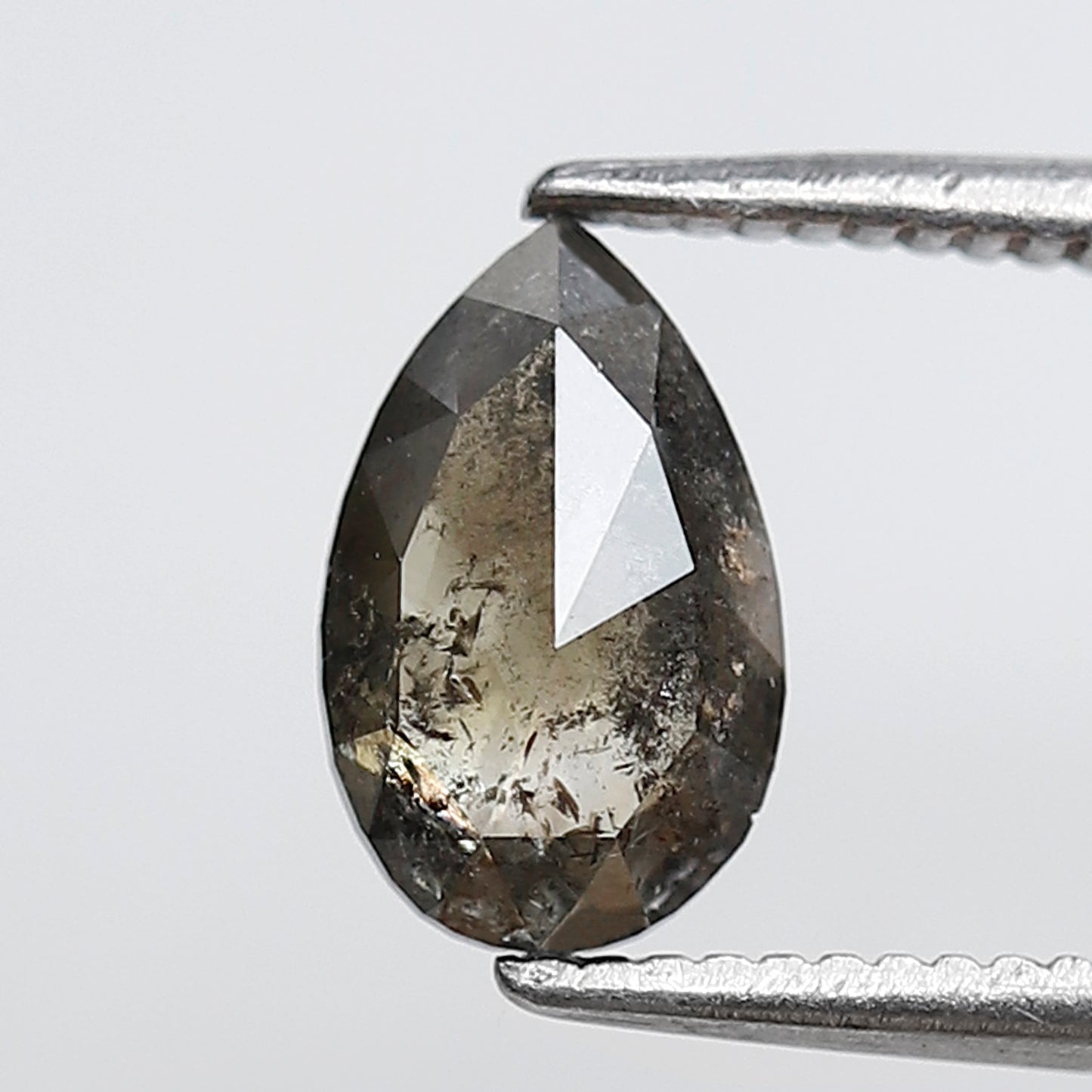 Pear Shape 0.89 CT Salt and Pepper Diamond, Natural Gray Black Loose Diamond, Conflict Free Unique Jewelry Stone