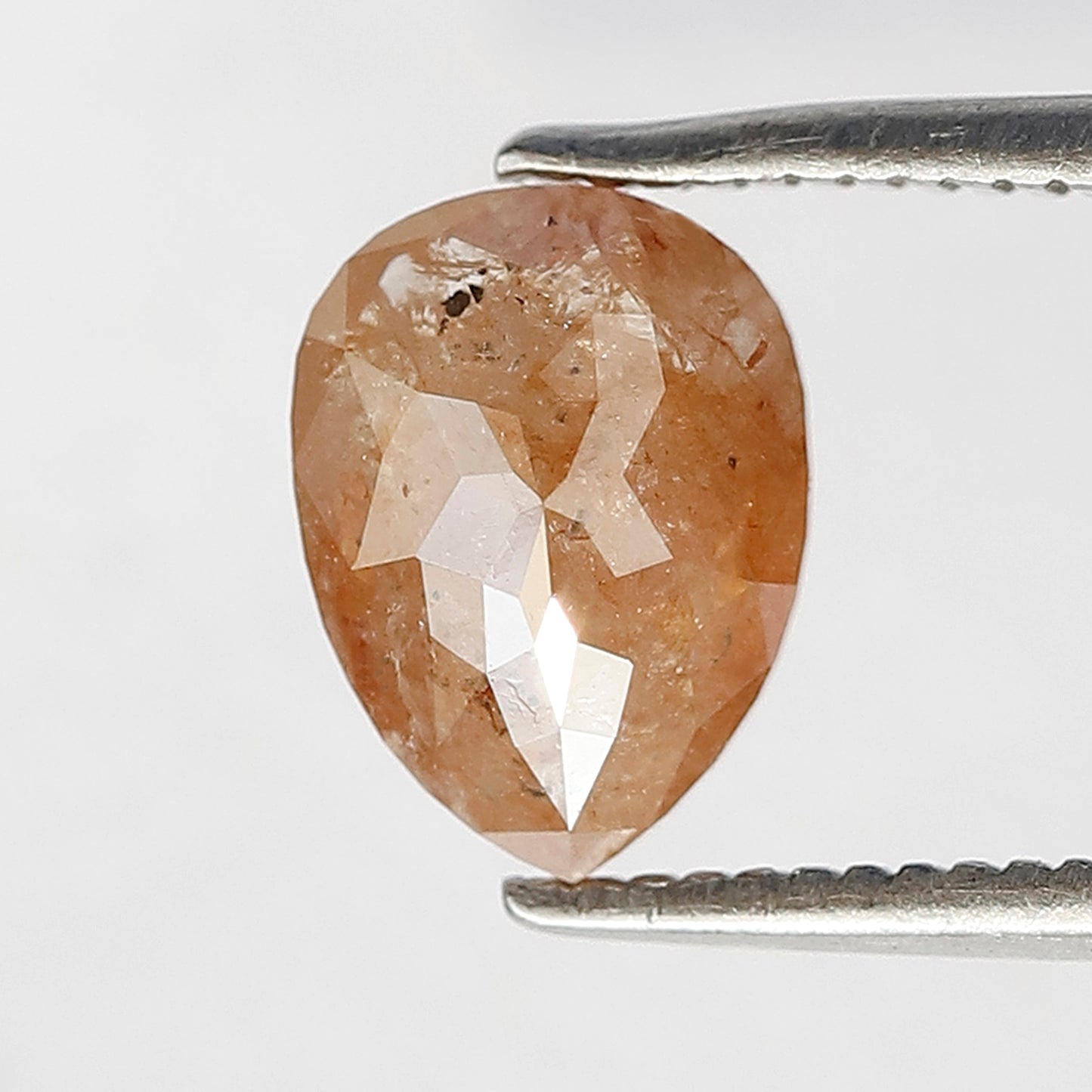 1.59 CT Pear Shape Rustic Diamond | Natural Peach Reddish Earth Mined Loose Diamond for Wedding Ring