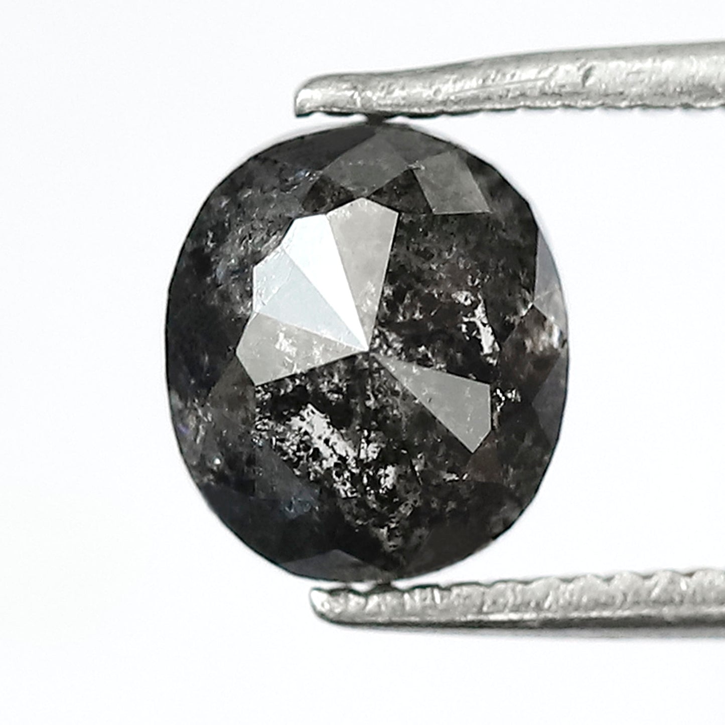 Ethical Salt and Pepper Diamond Oval Cut 1.96 CT – Gray Black Loose Diamond for Engagement Ring Setting