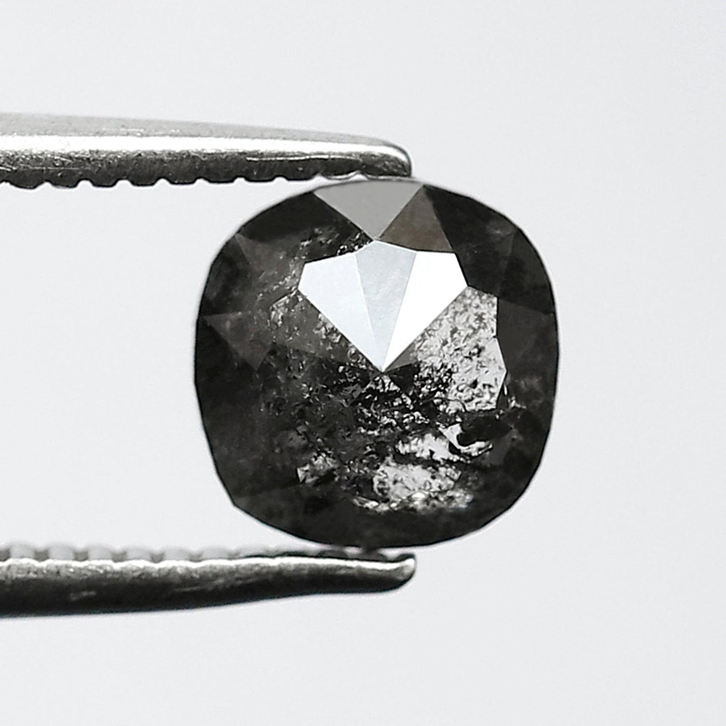 1.09 CT Ethical Salt and Pepper Diamond – Cushion Cut Natural Gray Black Diamond for Promise Ring