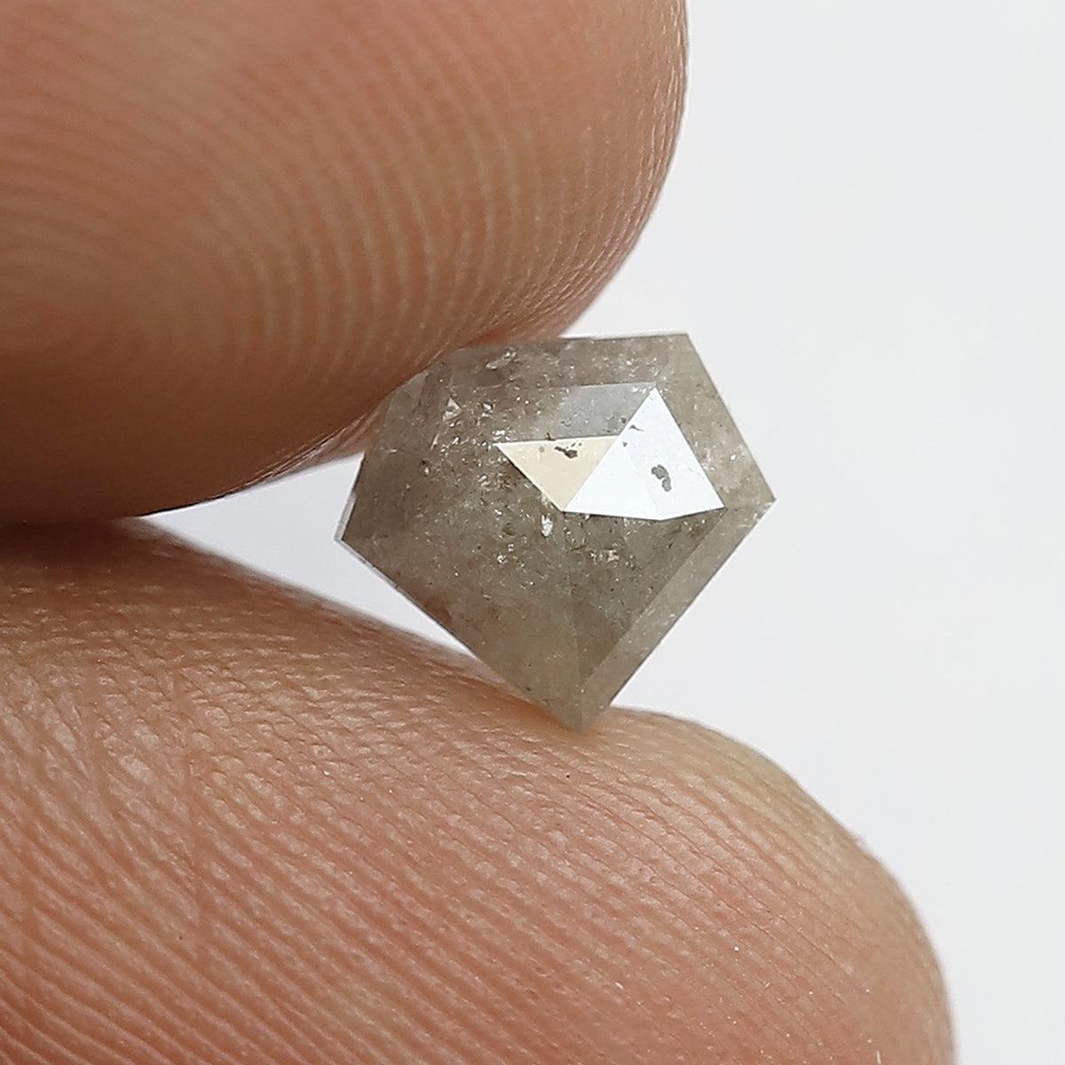 0.98 Ct Diamond Shape Loose Rustic Diamond, Natural Grayish Conflict Free Diamond For Making Custom Pendant