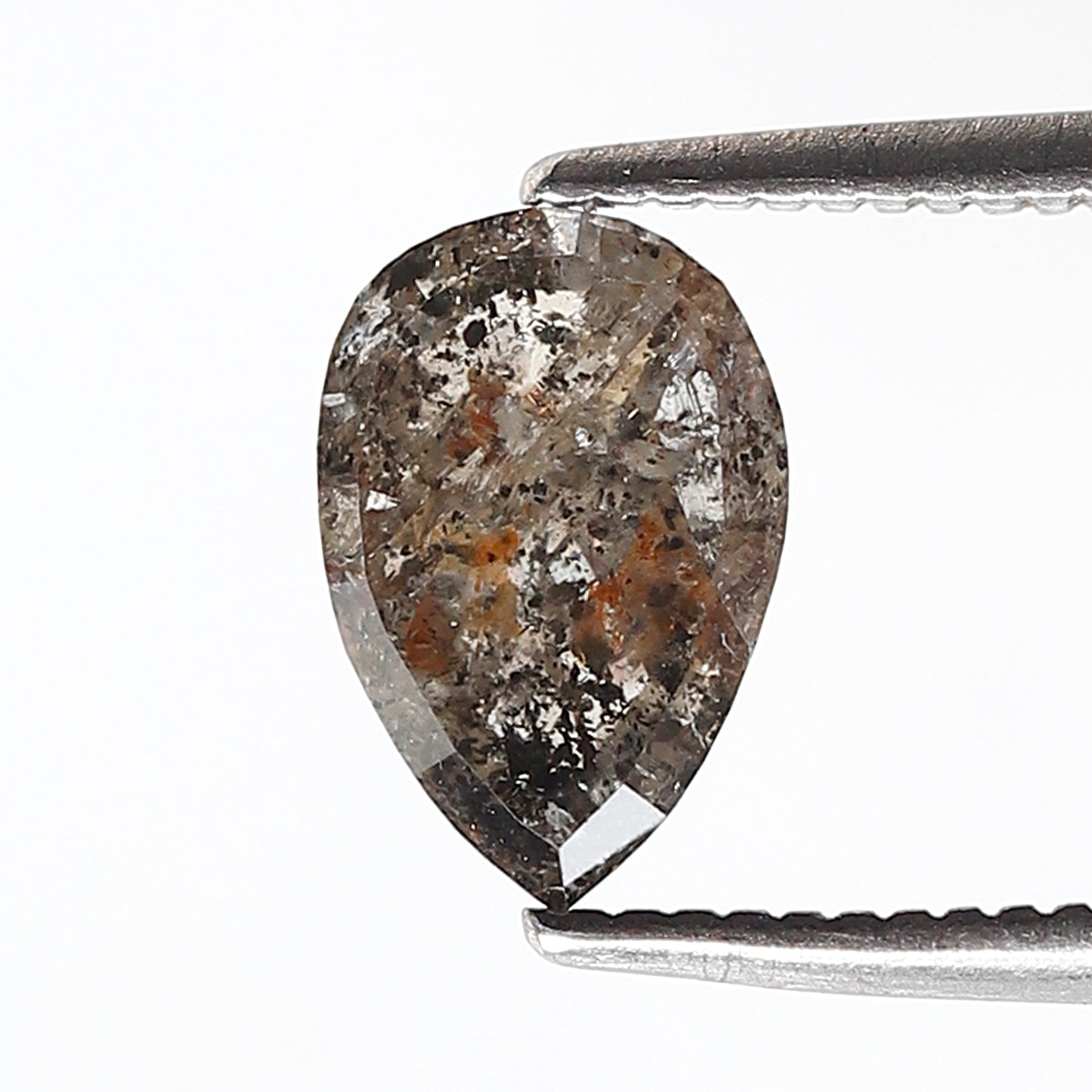 1.35 Carat Pear Cut Gray Black Salt & Pepper Diamond, Natural Loose Diamond, Ethical Gem for Anniversary Ring Gift