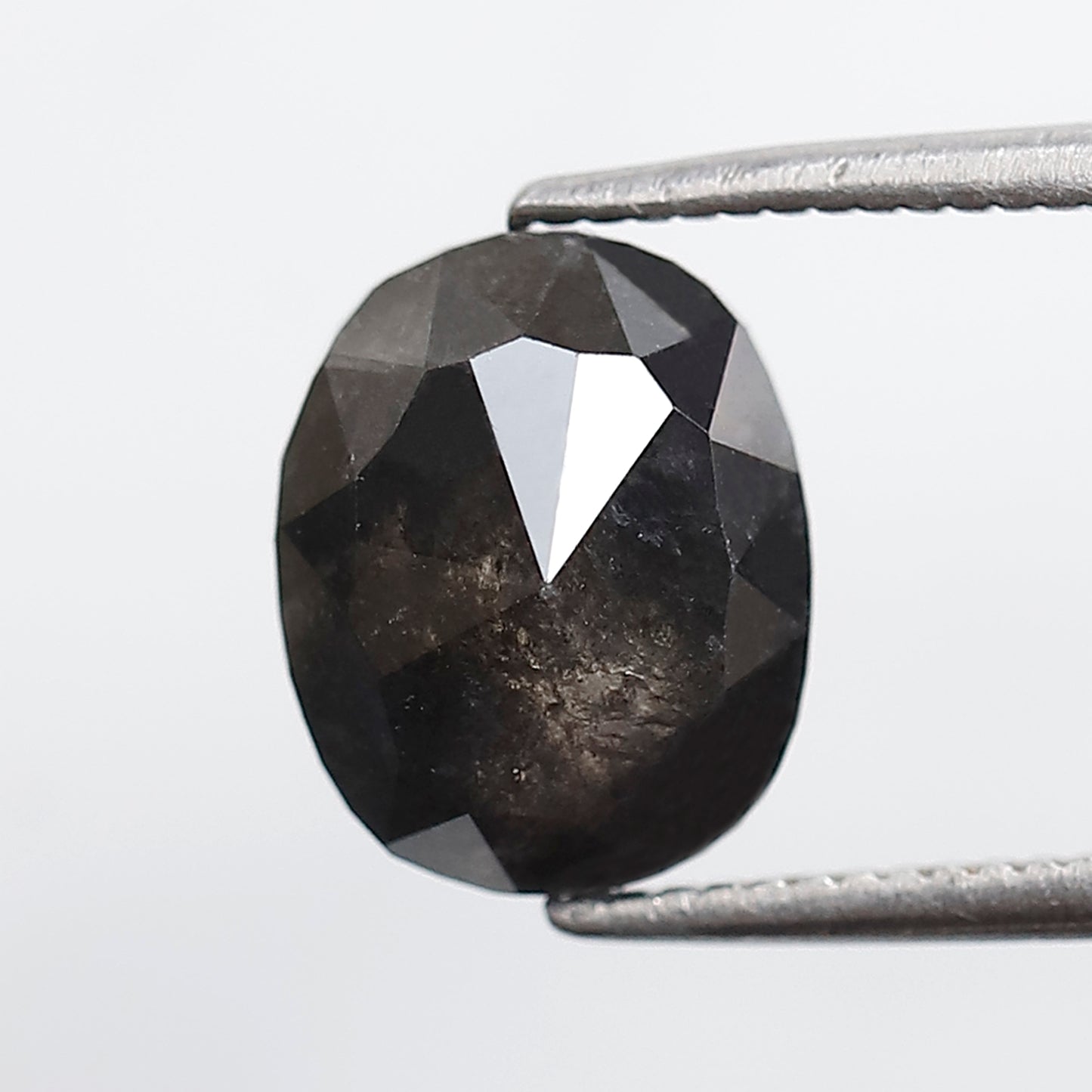 2.64 CT Oval Shape Gray Black Loose Diamond, Natural 9.30 mm Ethical Salt and Pepper Diamond For Engagement Ring