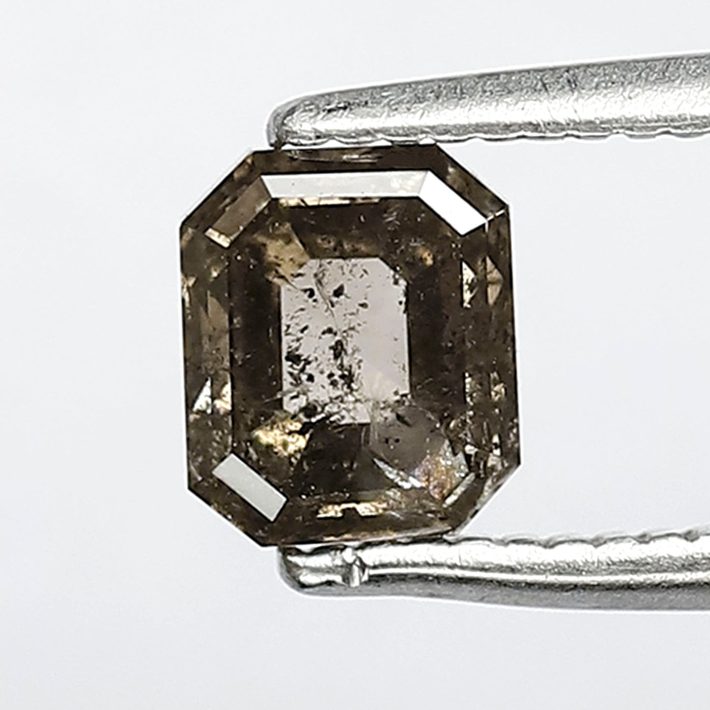 Natural Champagne Salt and Pepper Diamond 0.80 CT, Emerald Cut Translucent Loose Diamond for Engagement Ring Jewelry