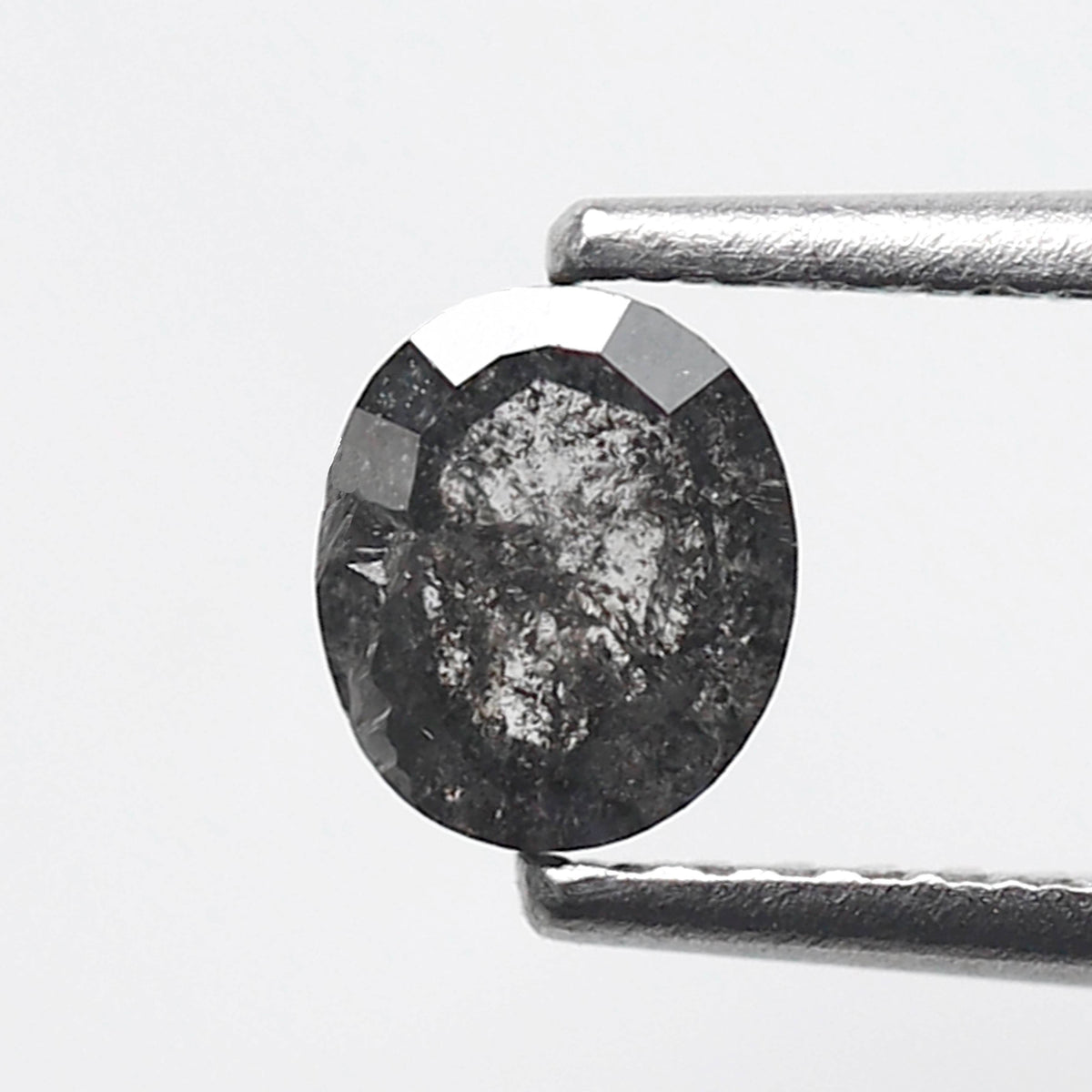 Oval Cut 0.61 Ct Salt and Pepper Diamond, Natural Gray Black Loose Stone for Custom Engagement Ring