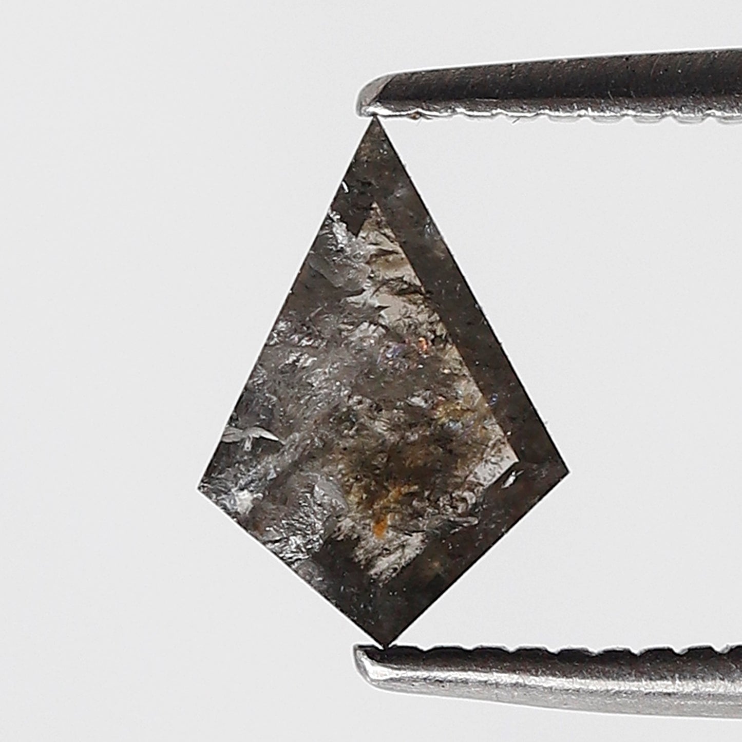 0.45 CT Kite Shape Salt and Pepper Diamond, Natural Gray Black Loose Diamond, Earth Mined Conflict Free Stone for Unique Engagement Ring