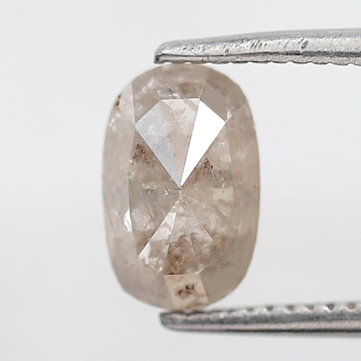 Oval 1.13 Carat Salt & Pepper Diamond, Misty Brown Loose Diamond 7.80x5.00 mm, Natural Gem for Custom Ring