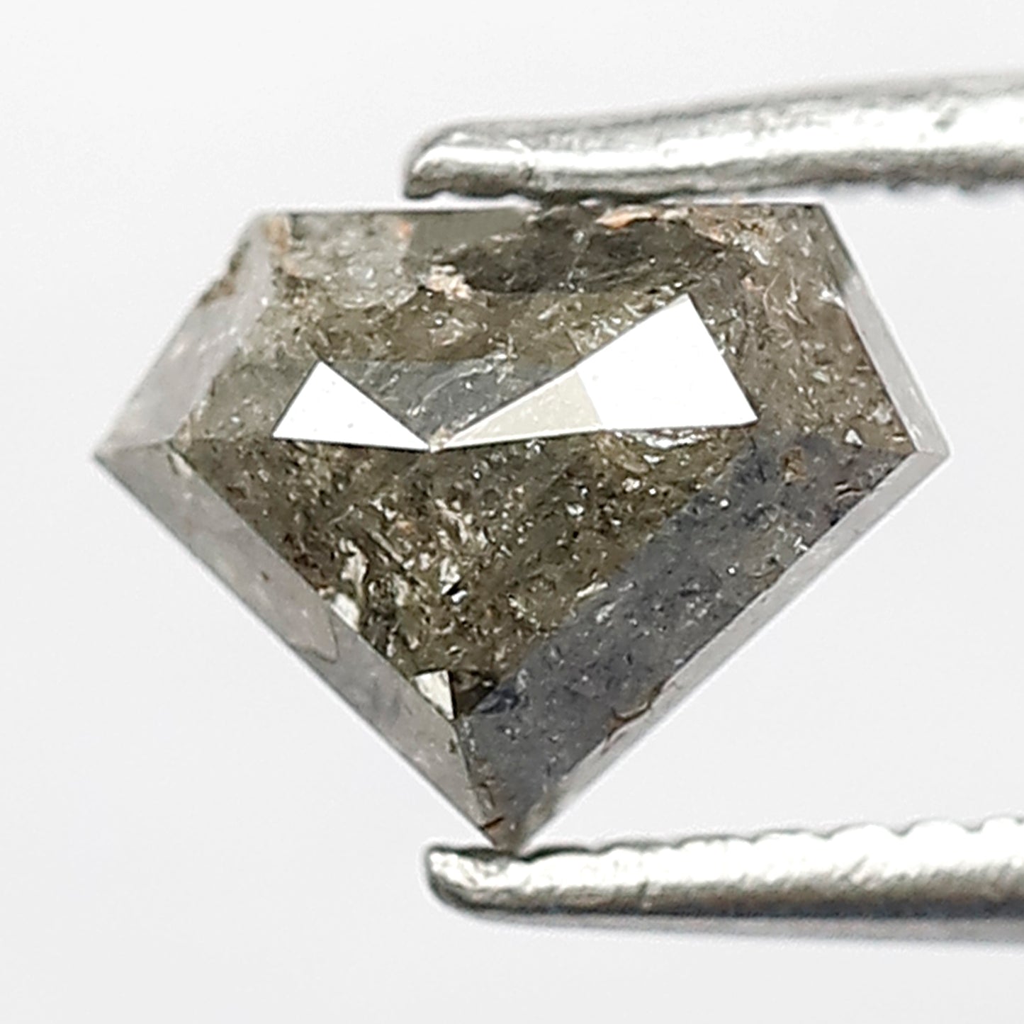 1.09 CT DIAMOND Shape natural loose diamond,grey black color salt and pepper diamond, 5 mm Diamond For Custom Design Prong Setting Ring