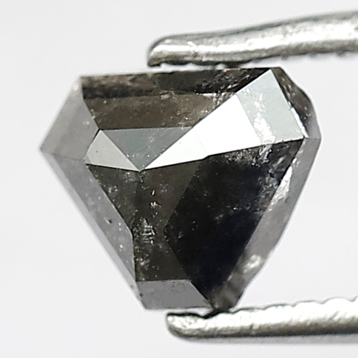 1.01 CT GEOMETRIC Shape Natural loose diamond, black grey color salt and pepper diamond, 5 mm Geometric diamond for making custom pendent
