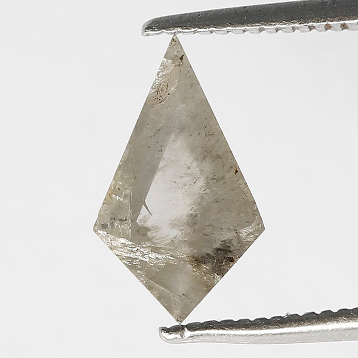 1.03 CT Translucent Kite Shape Natural Earth Mined Diamond, 11.10 mm Misty Grayish Salt and Pepper Loose Diamond