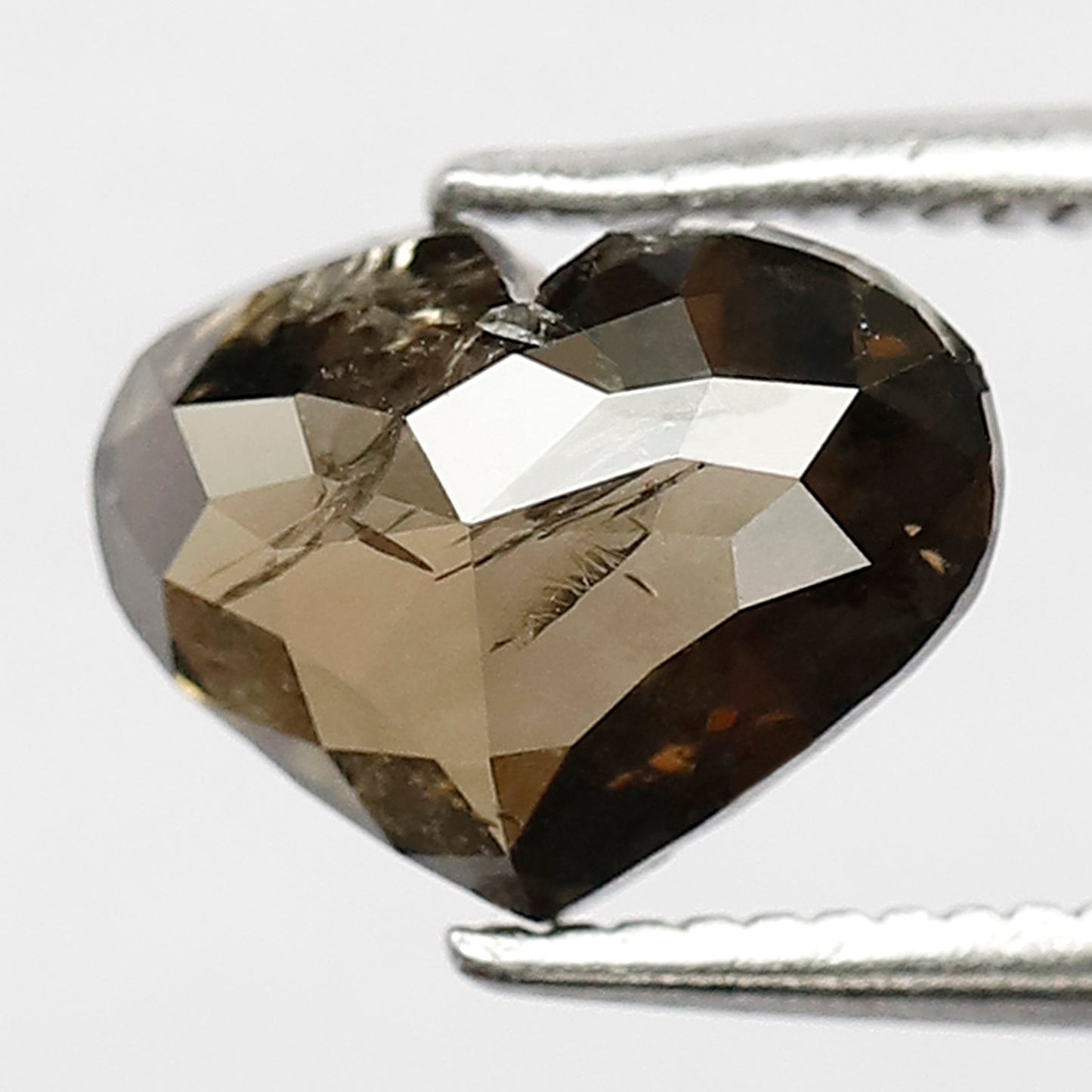 1.82 CT Heart shaped brown color rose cut diamond salt and pepper diamond loose antique faceted Heart cut diamond Gift for Her