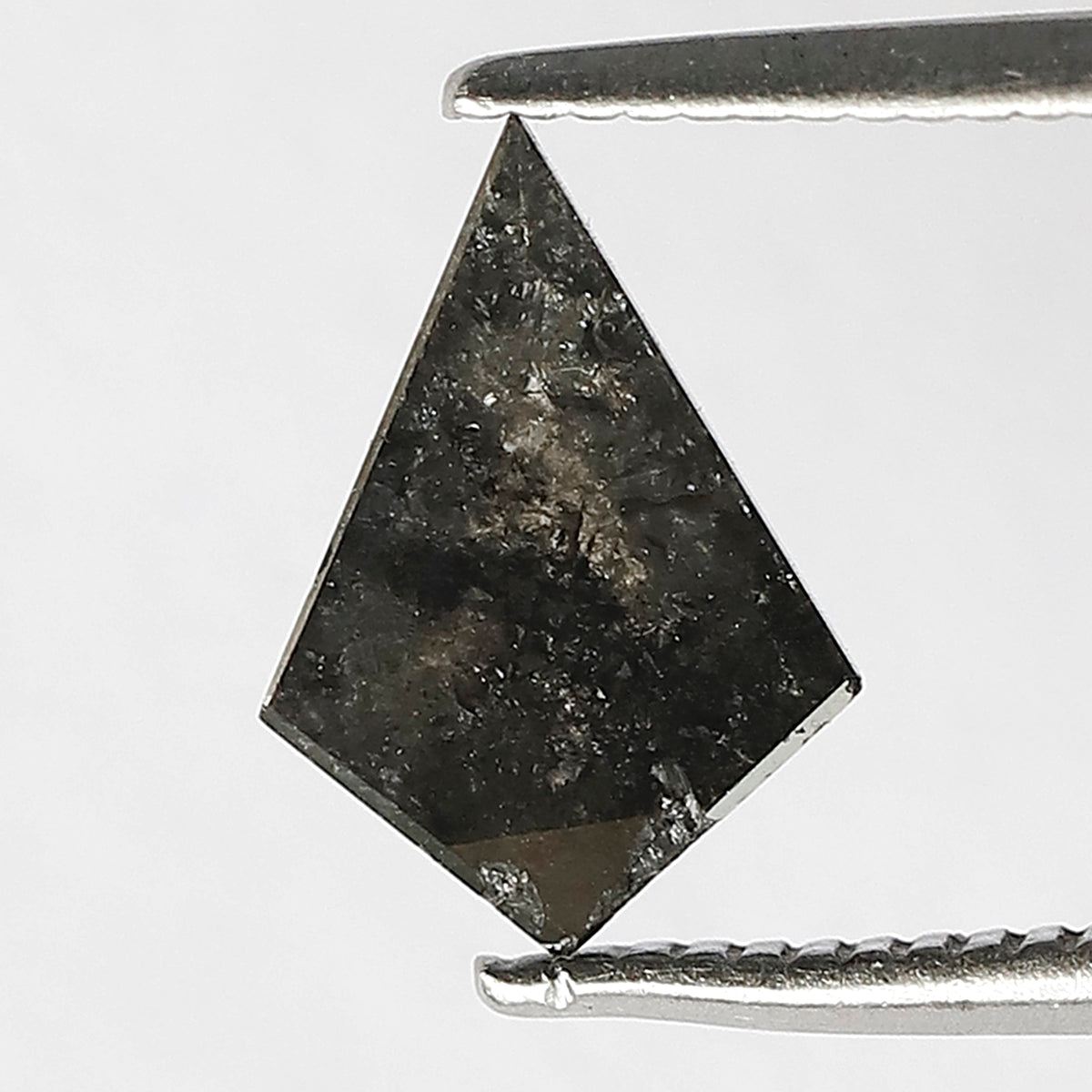 0.96 CT Earth Mined Kite Shape Loose Diamond, Natural Gray Black Salt and Pepper Diamond For Proposal Ring and Jewelry