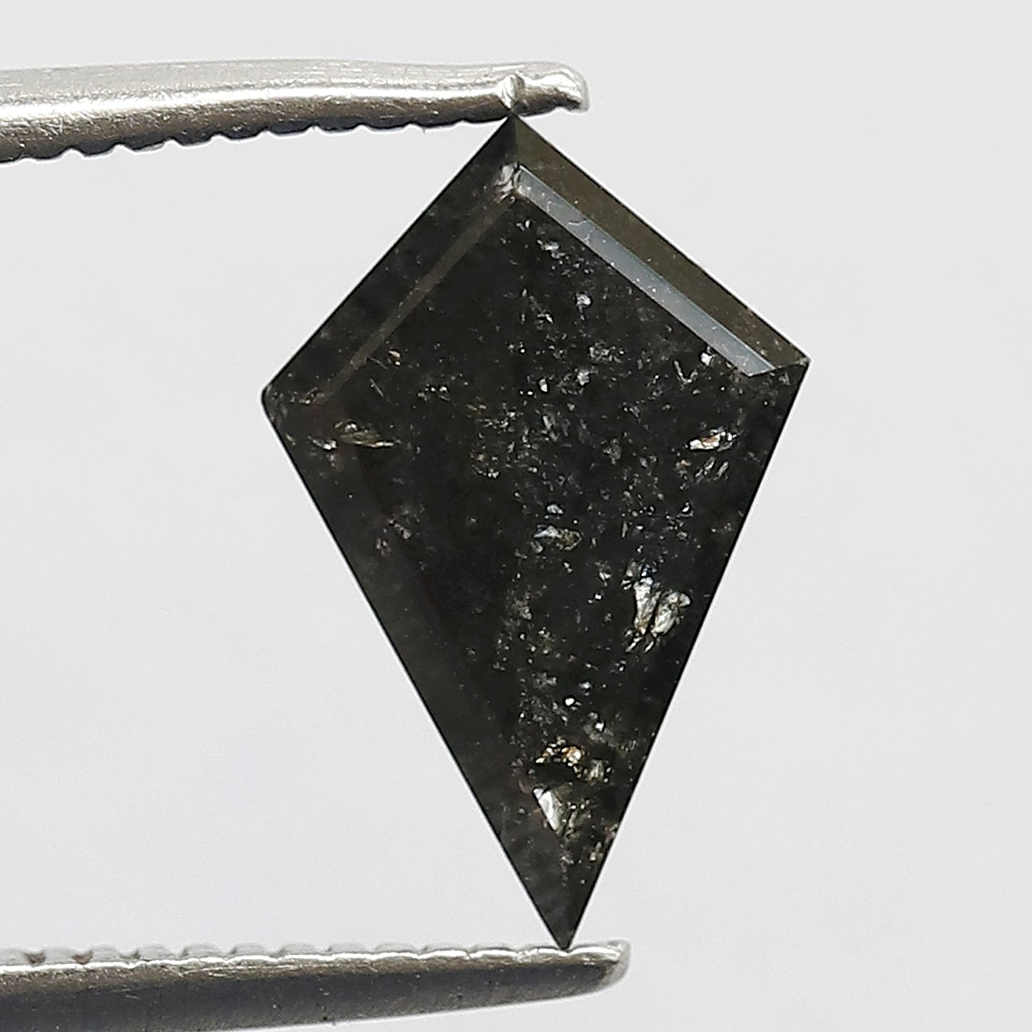 Natural Kite Shape Gray Black Diamond 1.34 CT, Salt and Pepper Loose Ethical Diamond for Custom Ring