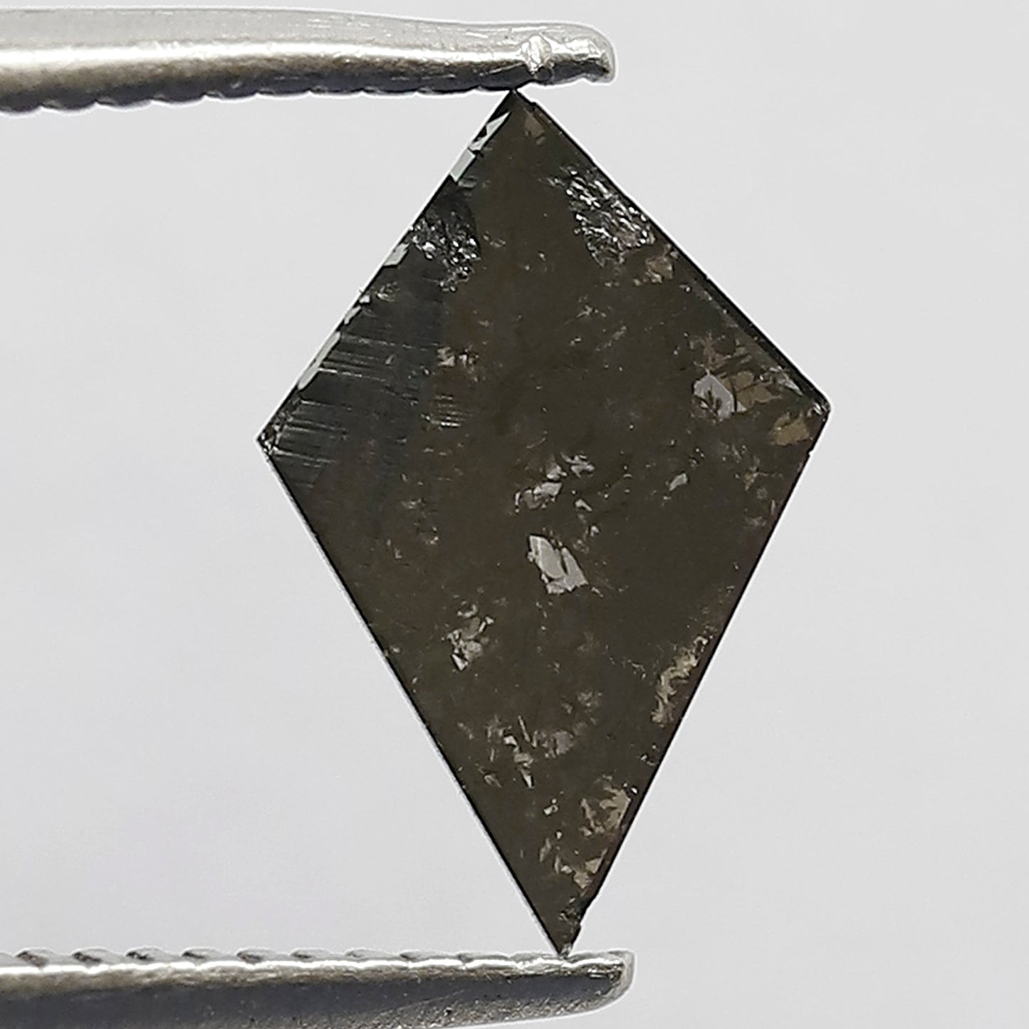 0.51 CT Kite Shape Salt and Pepper Diamond, Natural 10.00 mm Gray Black Loose Conflict Free Diamond