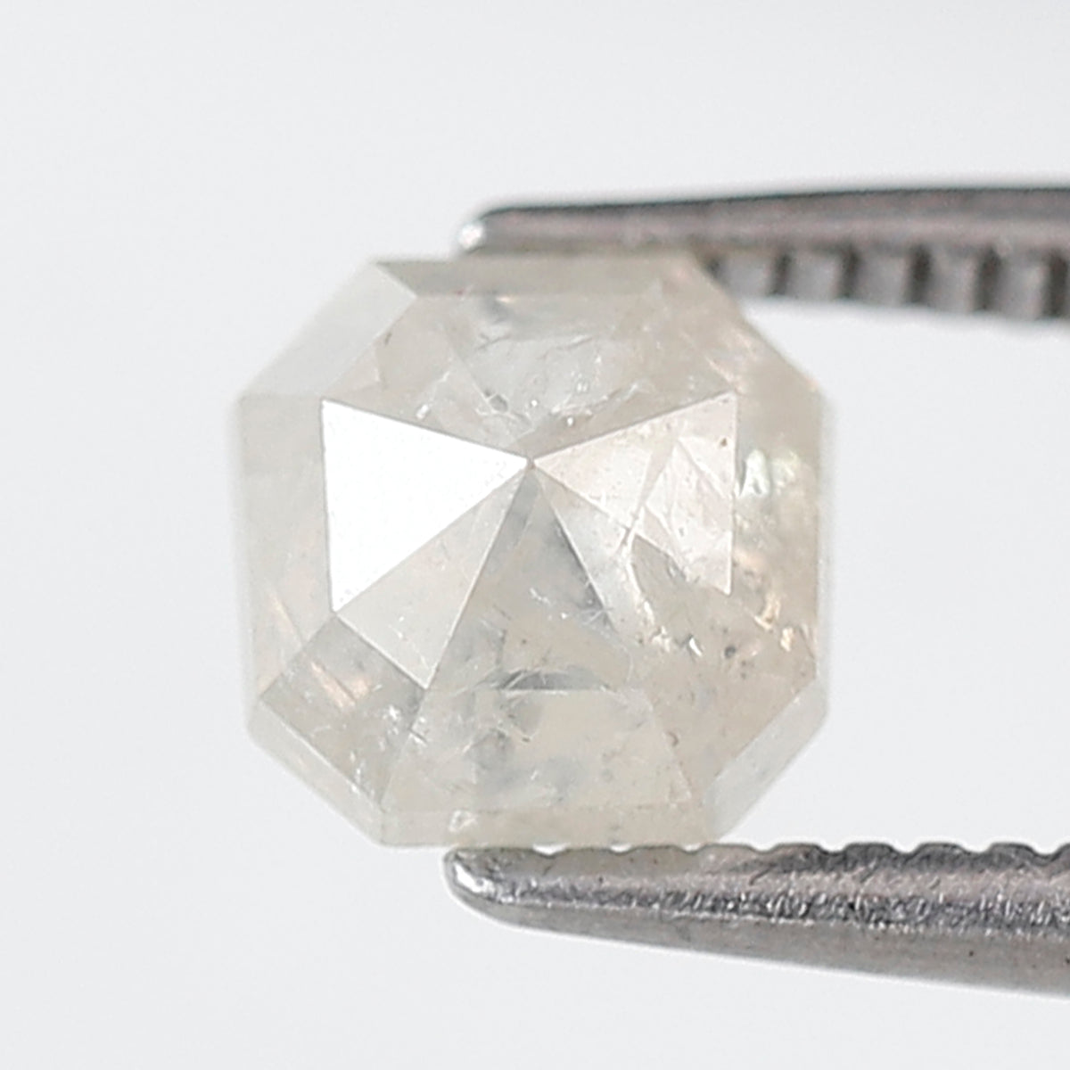 1.09 Ct Asscher Shape Salt and Pepper Diamond 5 mm Misty White Color Natural Loose Diamond