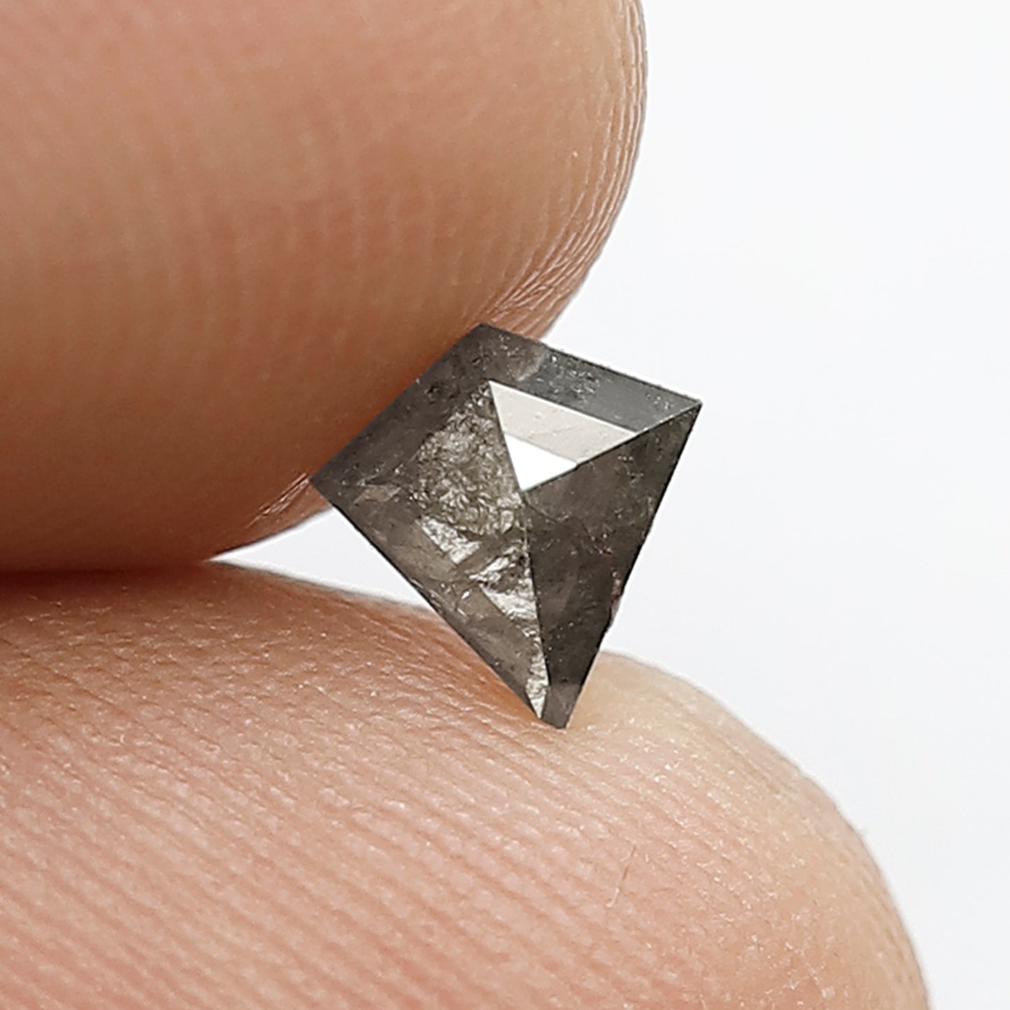0.39 CT Loose Natural Grey Black Color Diamond 6 MM Kite Shape Diamond Salt and Pepper Diamond For Custom Engagement Ring