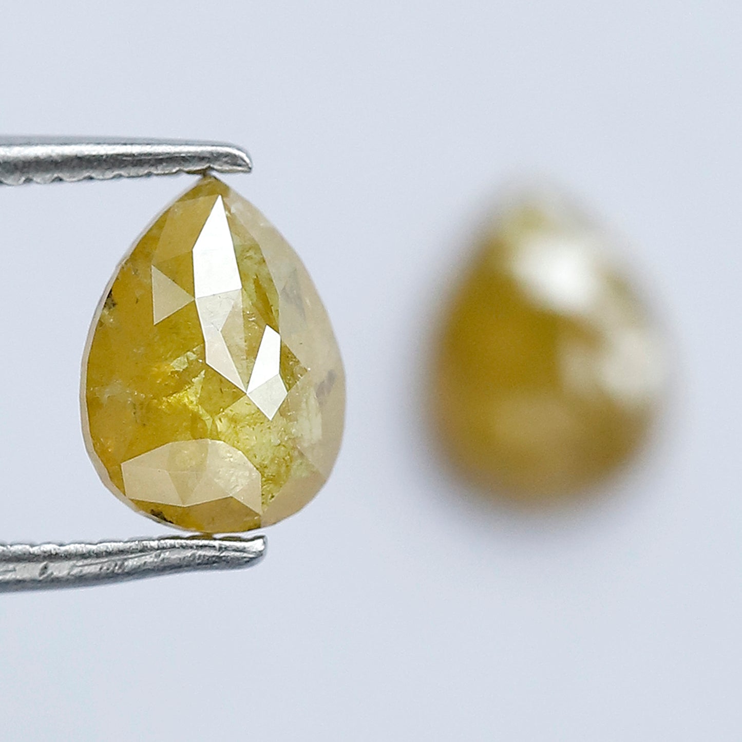 1.59 Ct Pear Loose Diamond Pair | Natural Yellow Rustic Diamonds | 7.50 x 5.70 mm Stud Earrings Stones