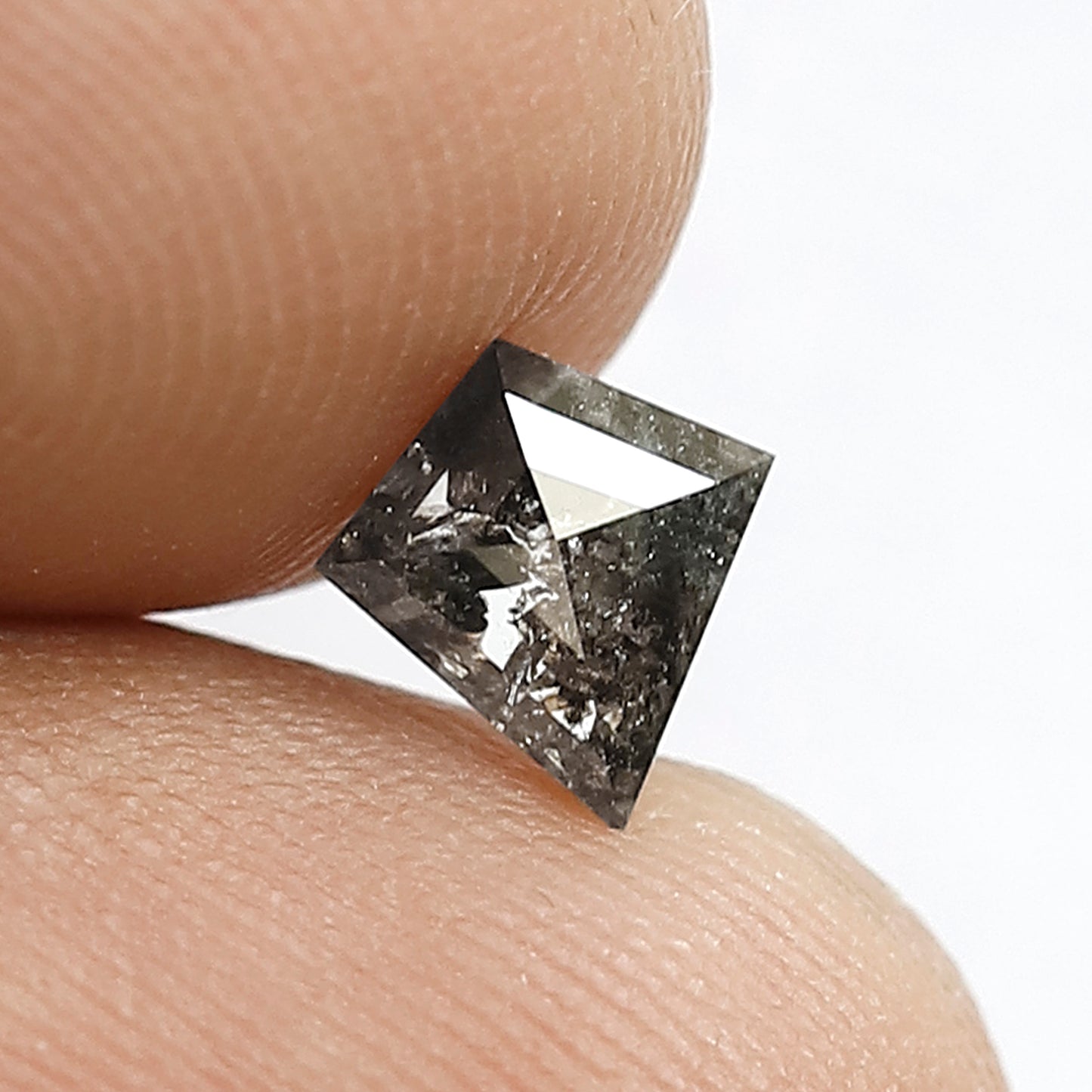 0.72 CT Natural Grey Black Color Diamond Loose Natural Kite Shape 6.9 MM Earth Mines Salt and Pepper Diamond Engagement Ring
