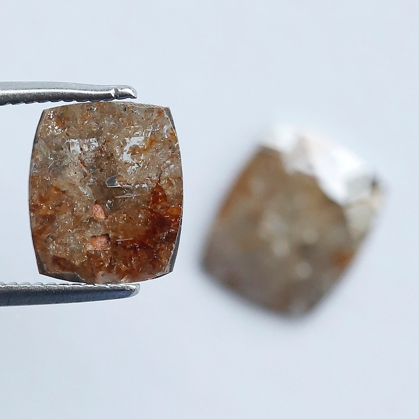 3.24 CT Pair of Cushion cut Rustic Diamond Pair, 9.00 mm Natural Reddish Brown Earth Mined Diamonds