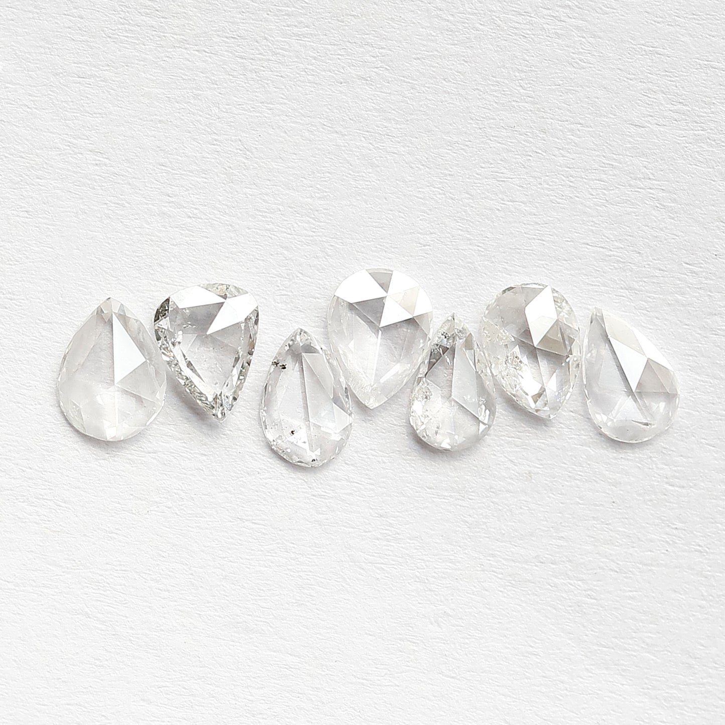 0.89 Ct Pear Rose Cut Diamond Lot | Natural GH SI Loose Diamonds for Jewelry Making