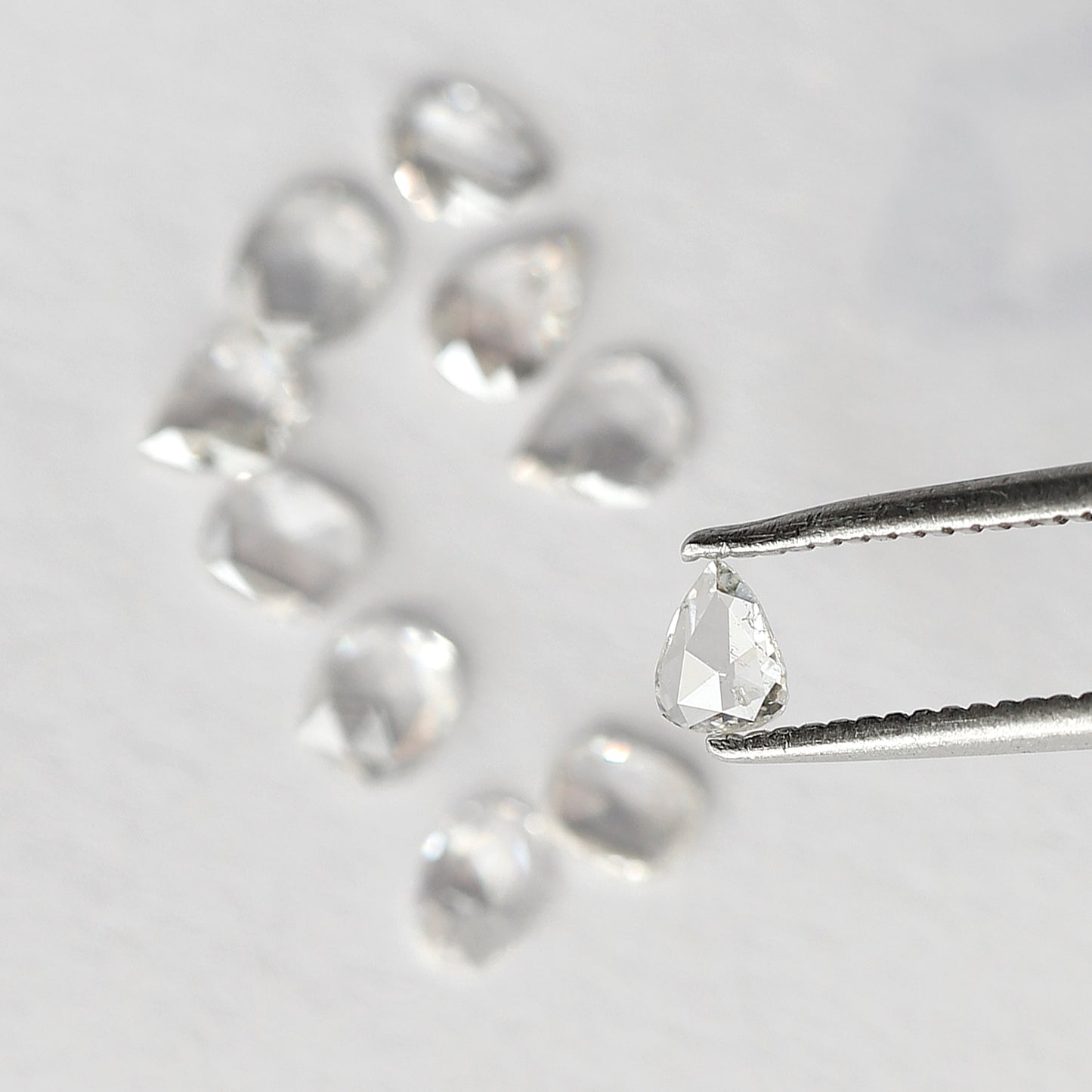 1.25 CT Pear & Oval Rose Cut Diamond Lot, Natural GH SI Ethical Loose Diamonds for Engagement Ring